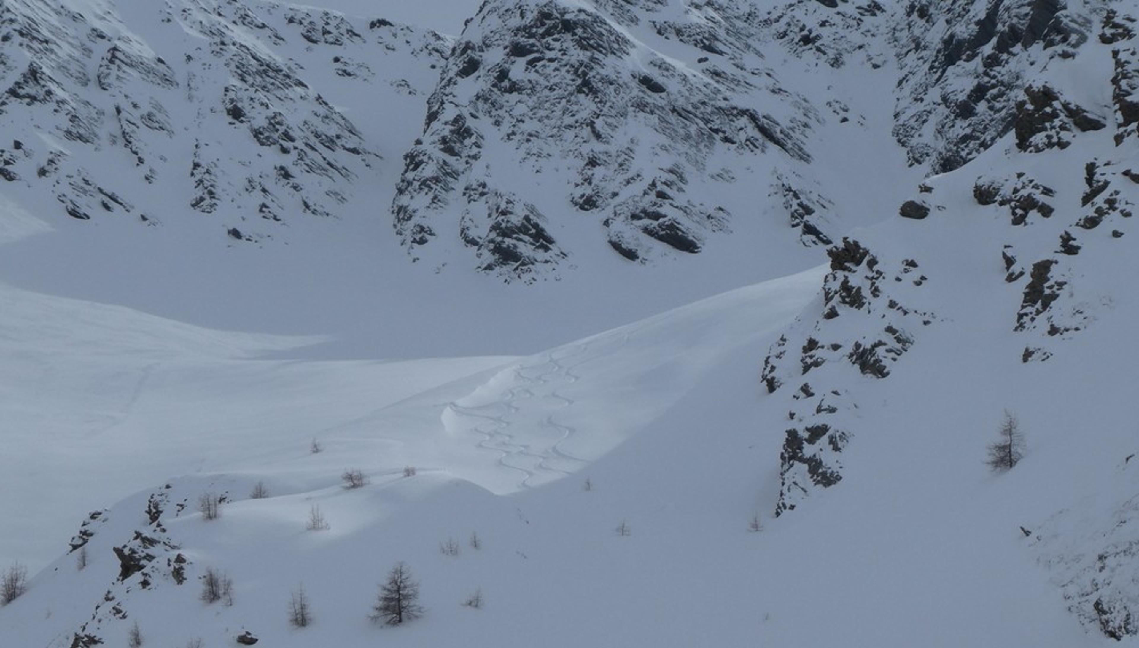 Couloir Pente raide - Combe du Vel - Traces