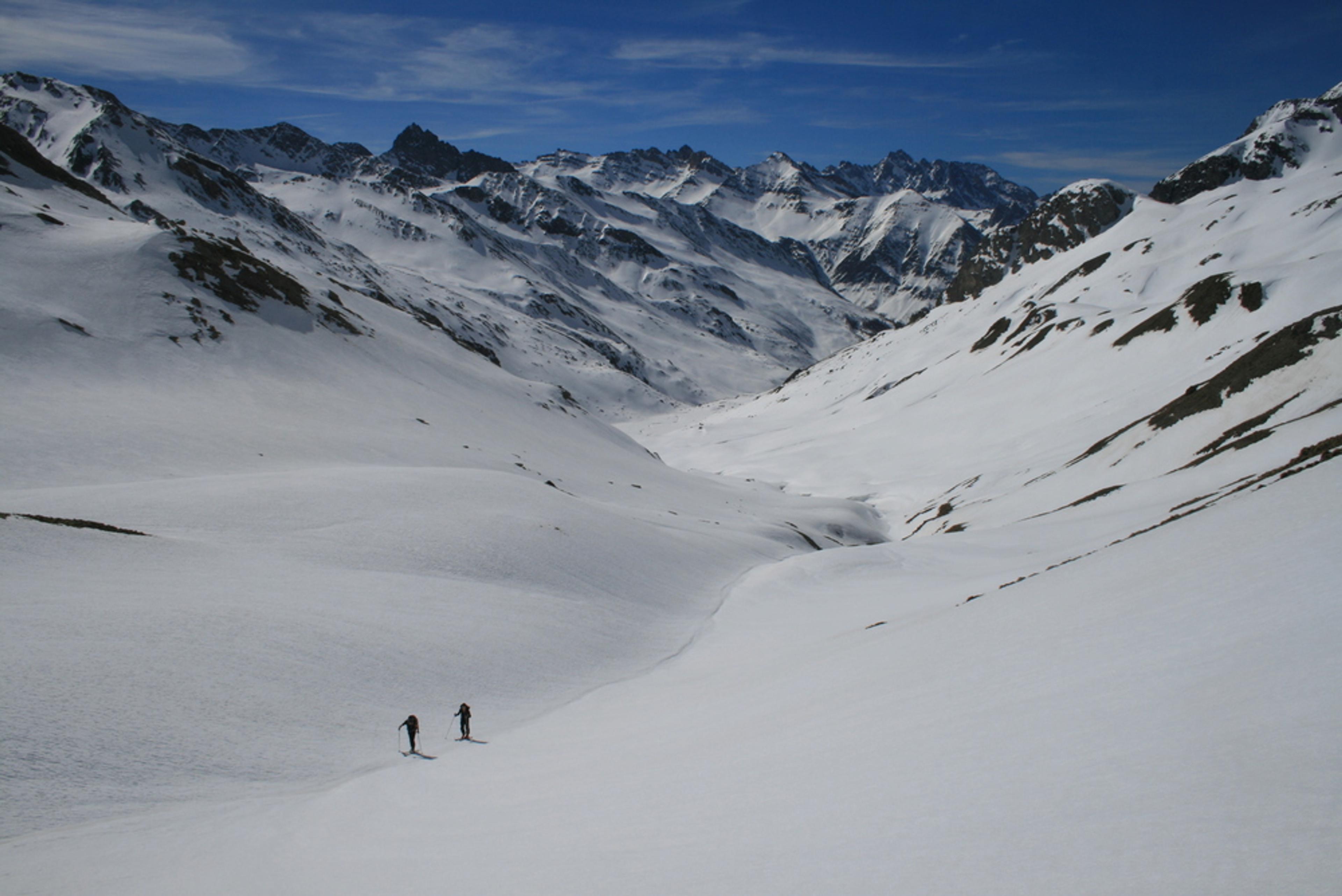Raid ski Queyras - Tête du Longet - Longue remontée vers la tête du Longet