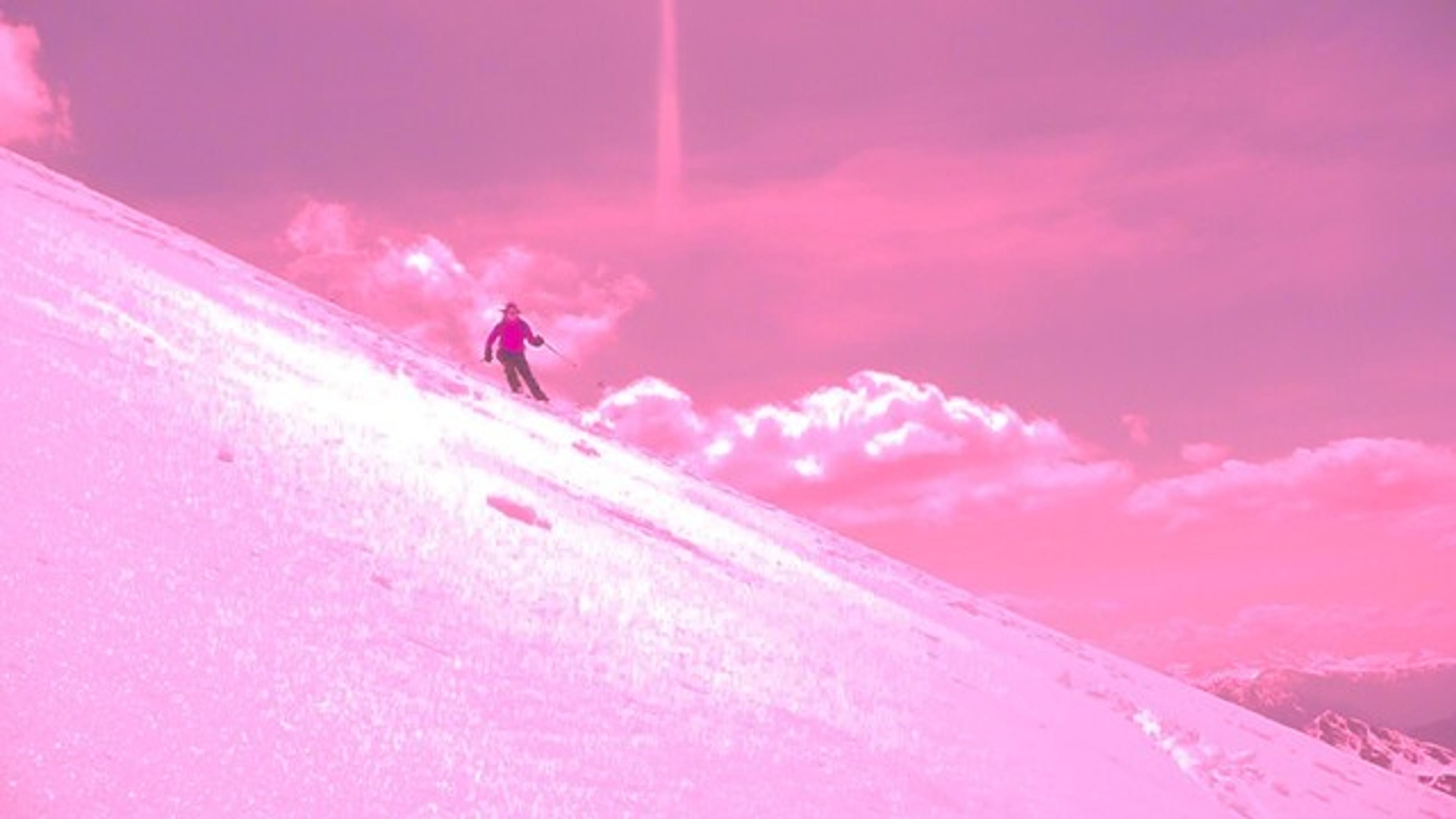 Marion à la descente du Petit Rochebrune