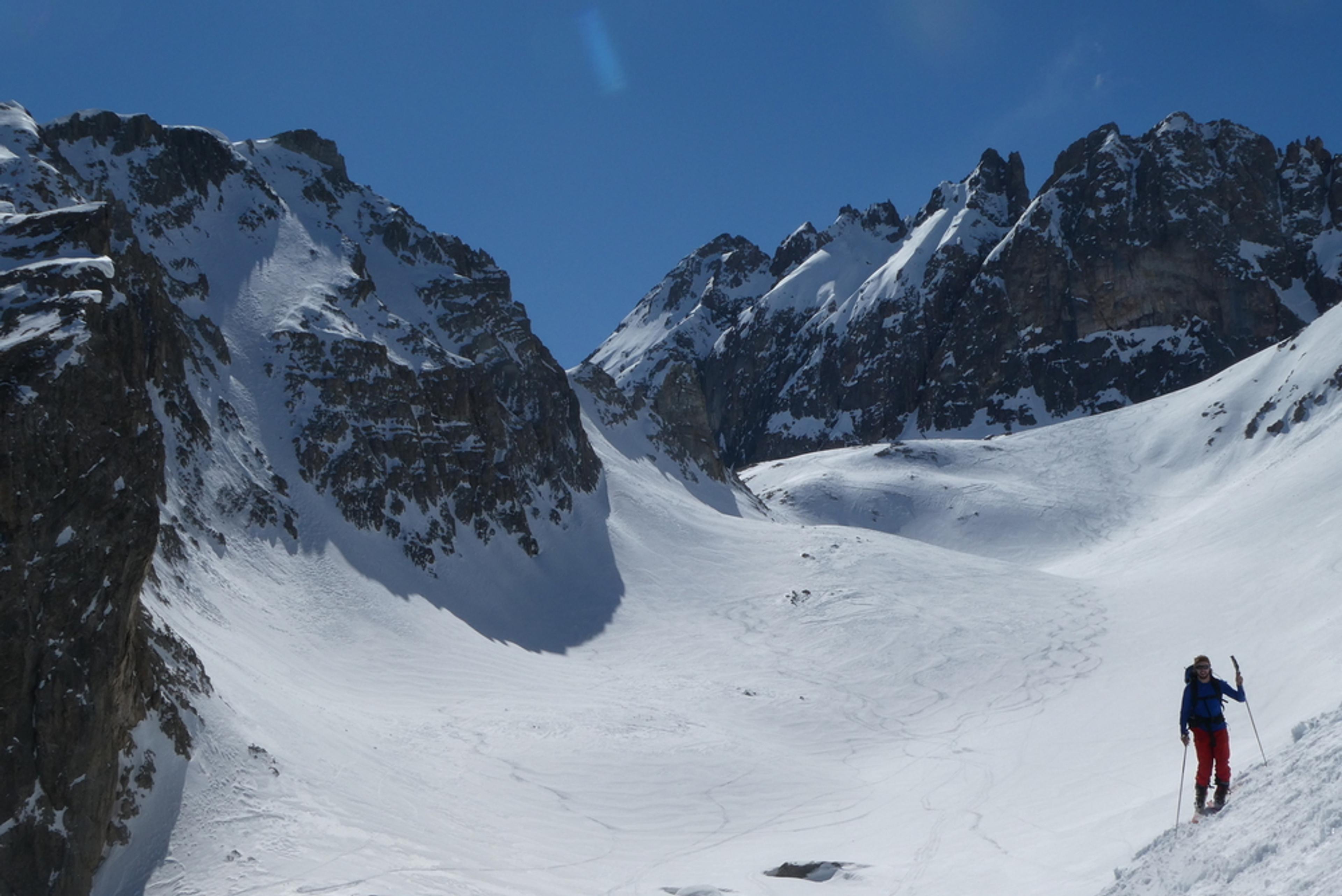 Raid ski randonnée Cerces - En redescendant de la Pointe des Cerces