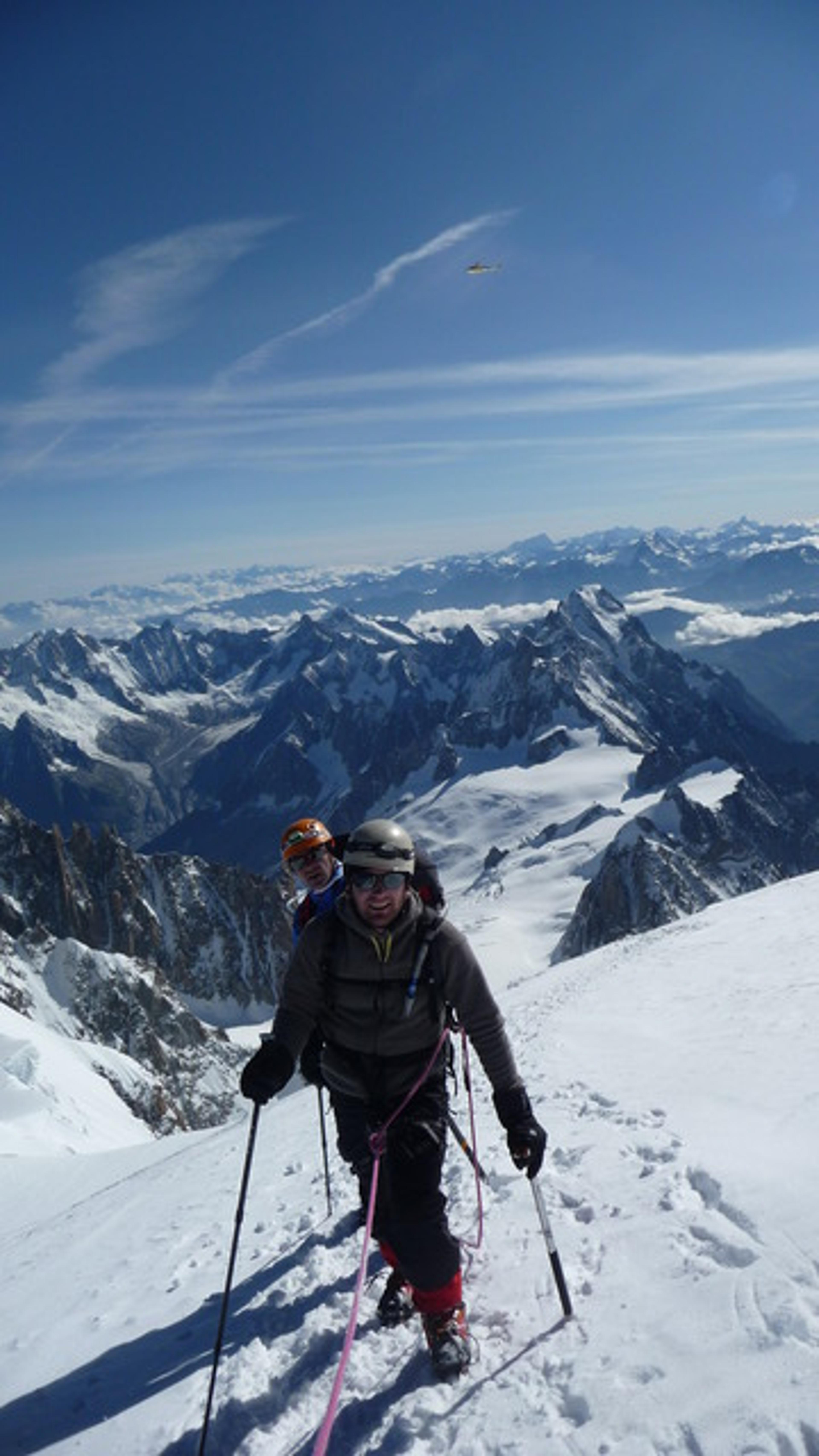 Mont Blanc par les Trois Monts - A quelques encablures du sommet, dans le mur de côte