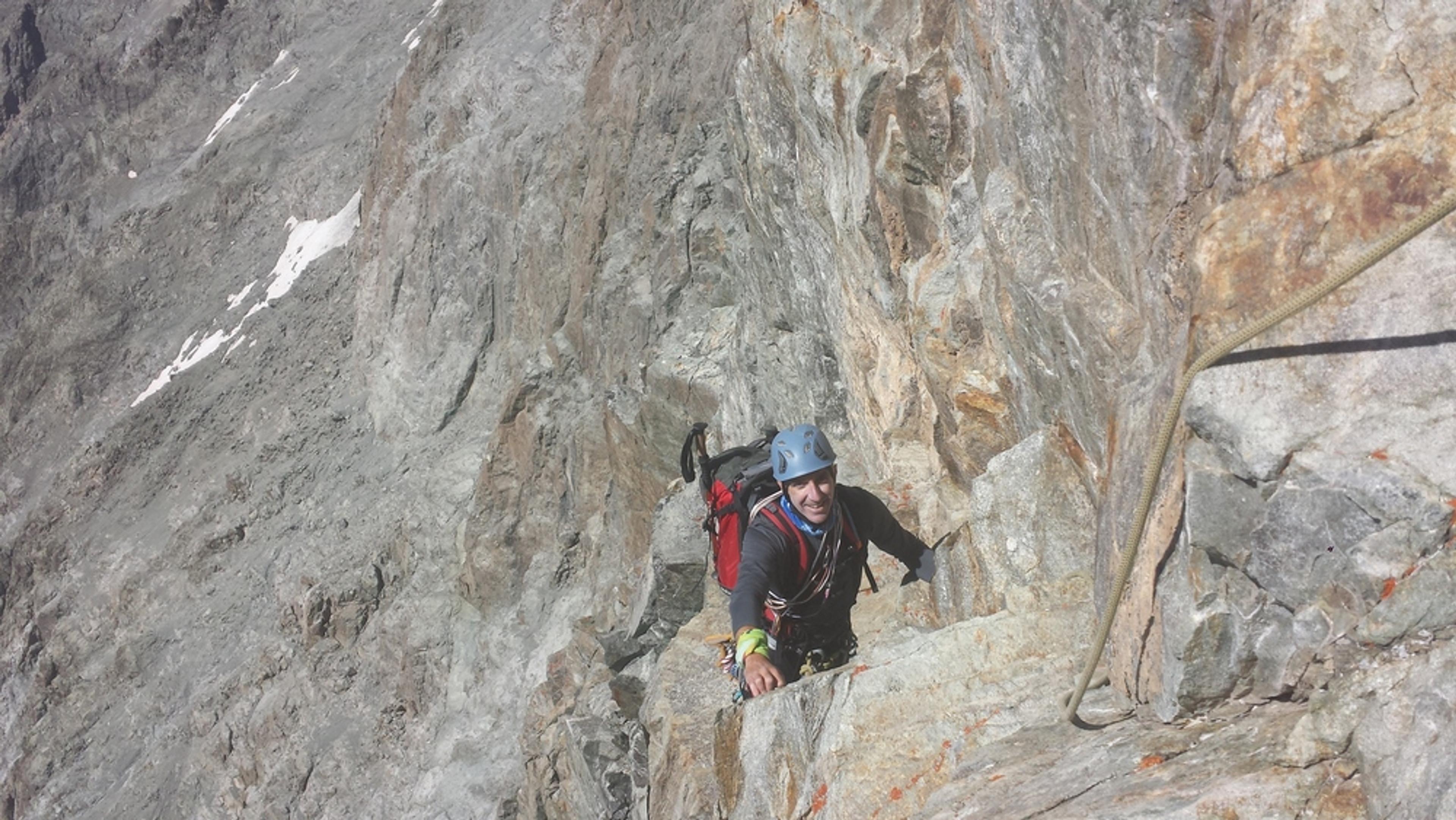 Pilier sud Barre noire - Sortie du crux