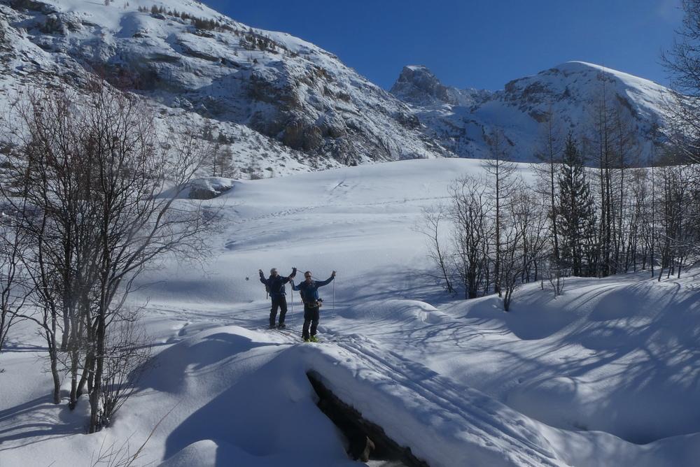 Ski randonnée Ubaye Fouillouse - Vers le Col de Mirandol - Le Pont vers le bonheur