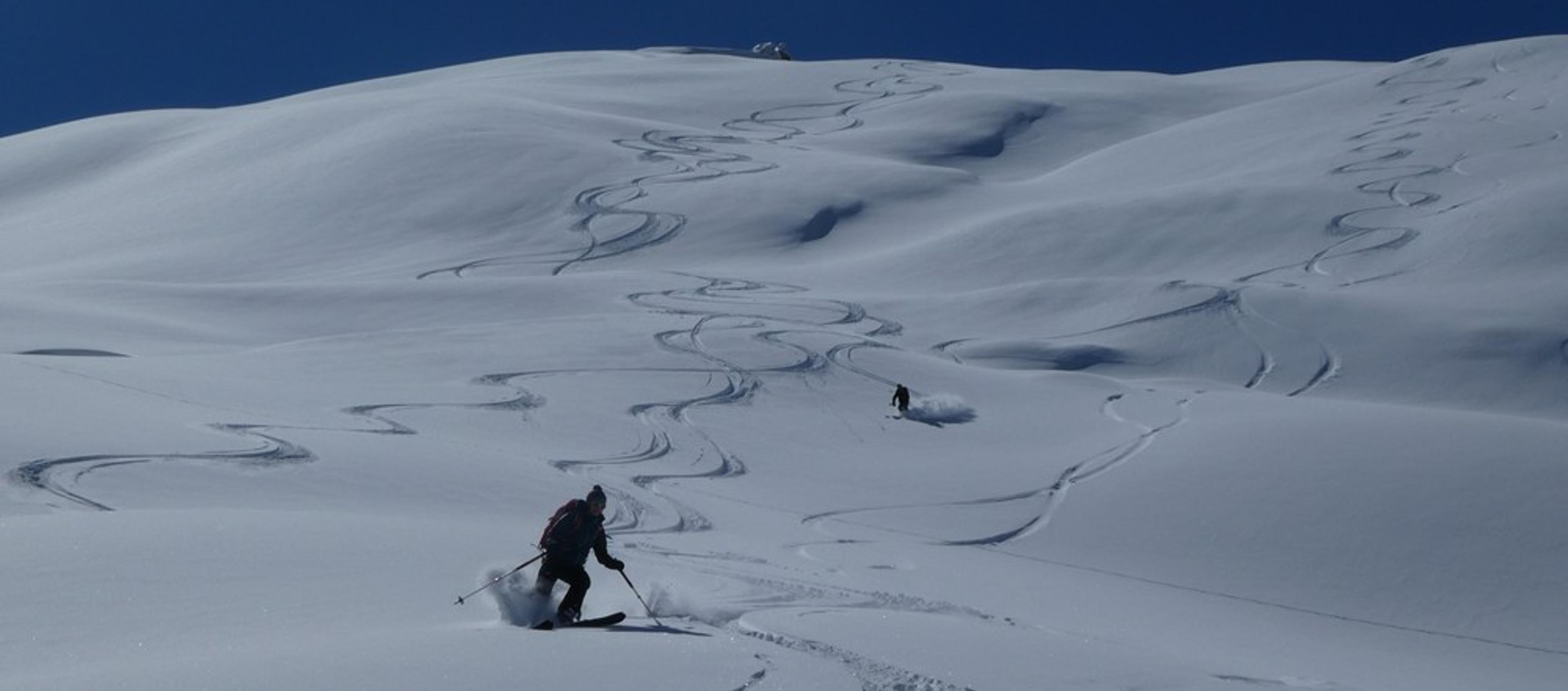 La Blanche - Freerando Pelvoux - Traçage en cours