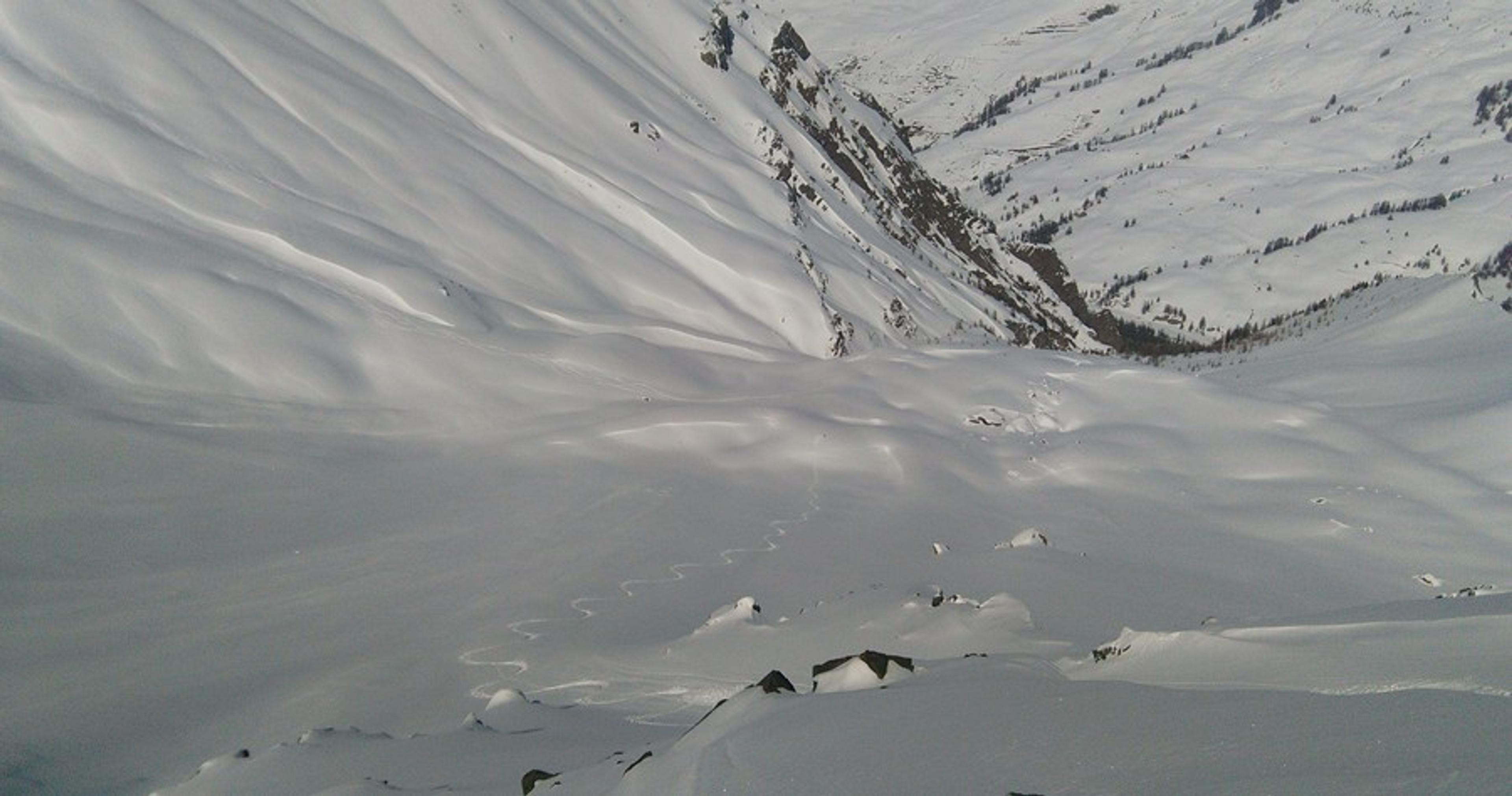 Première descente vers le Roche Blanc