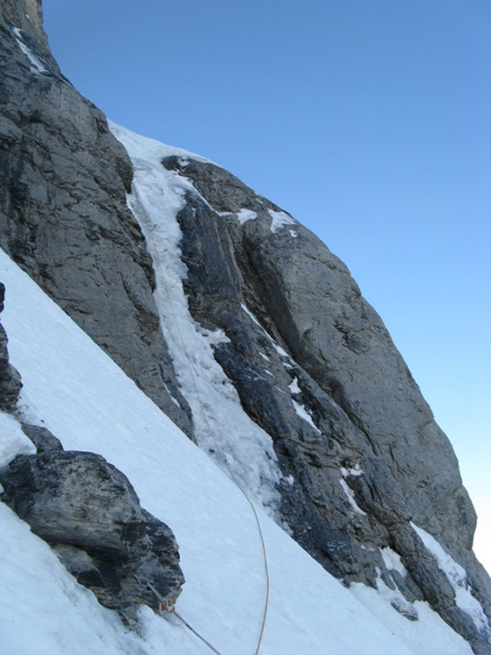 Eiger - Voie Heckmair - Le boyau de glace