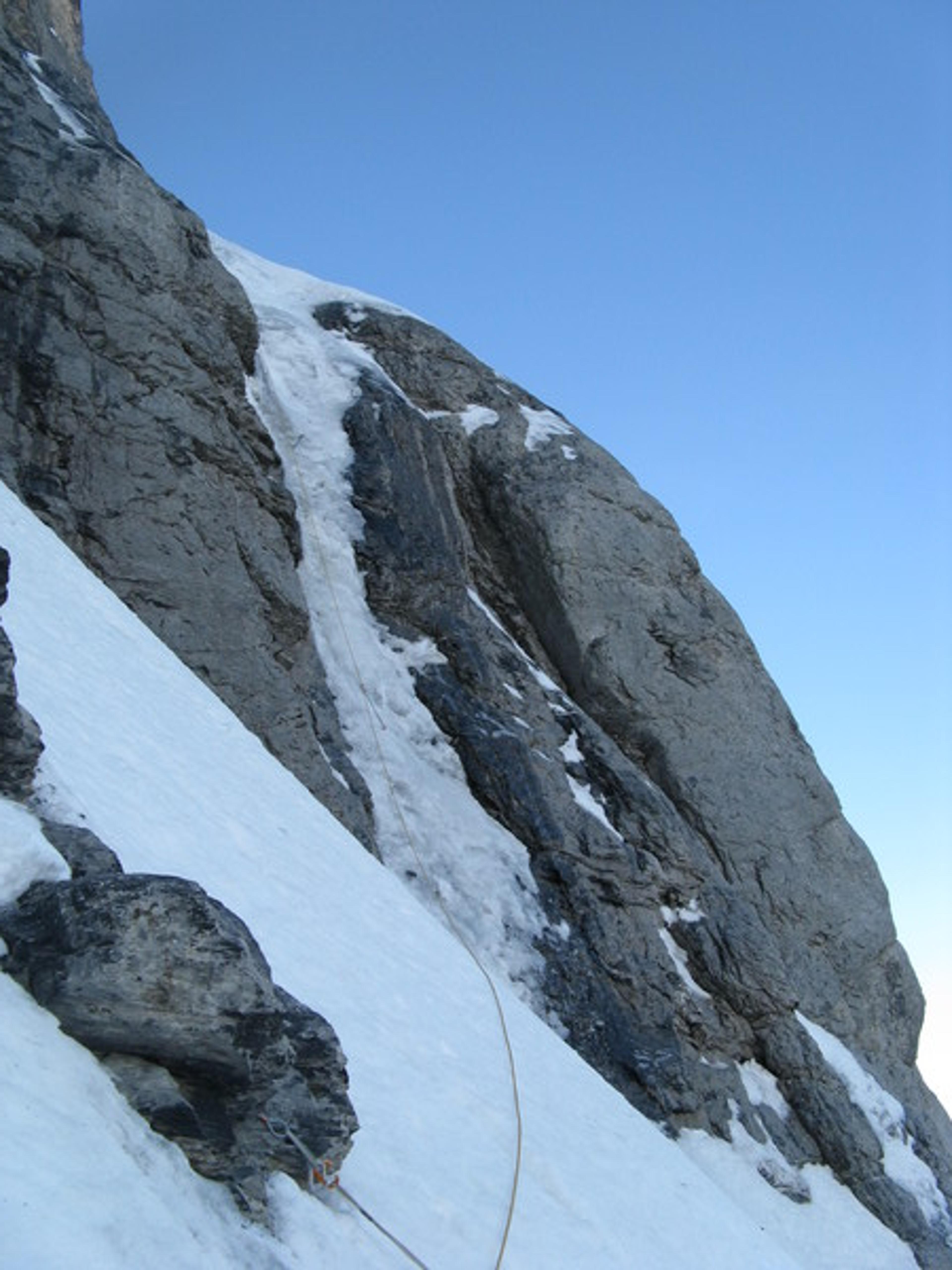 Eiger - Voie Heckmair - Le boyau de glace