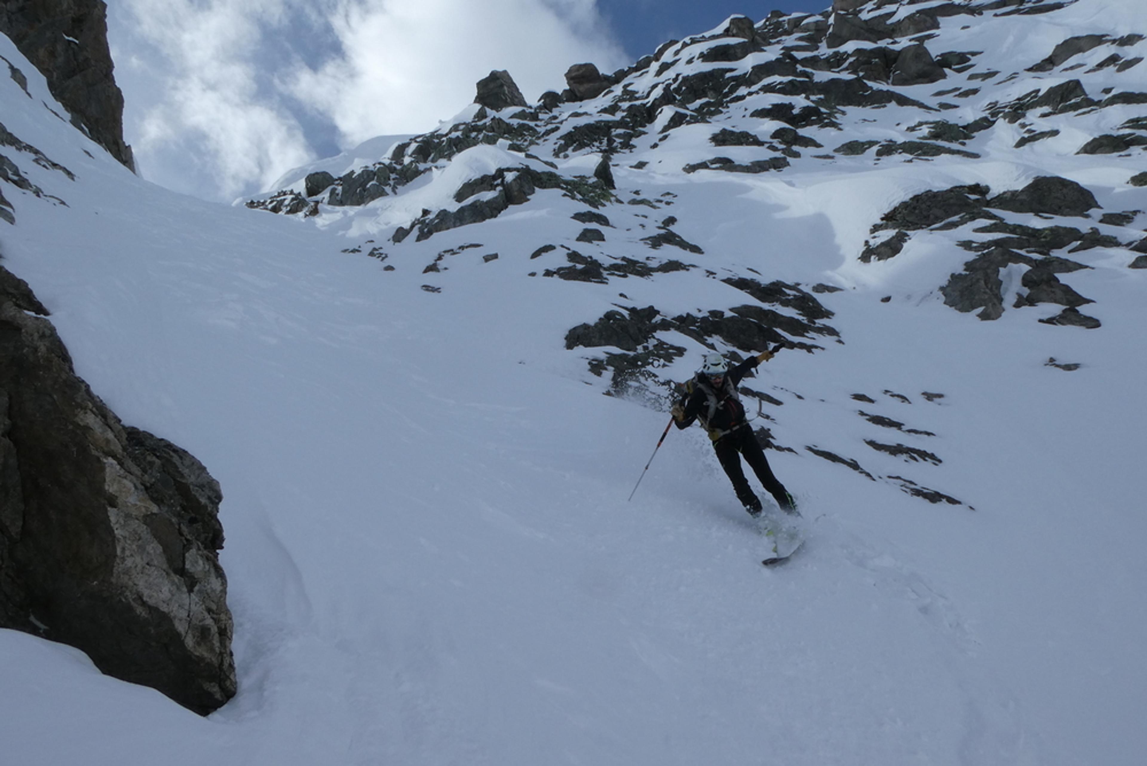 Couloir pente raide - Petit Davin - Le crux