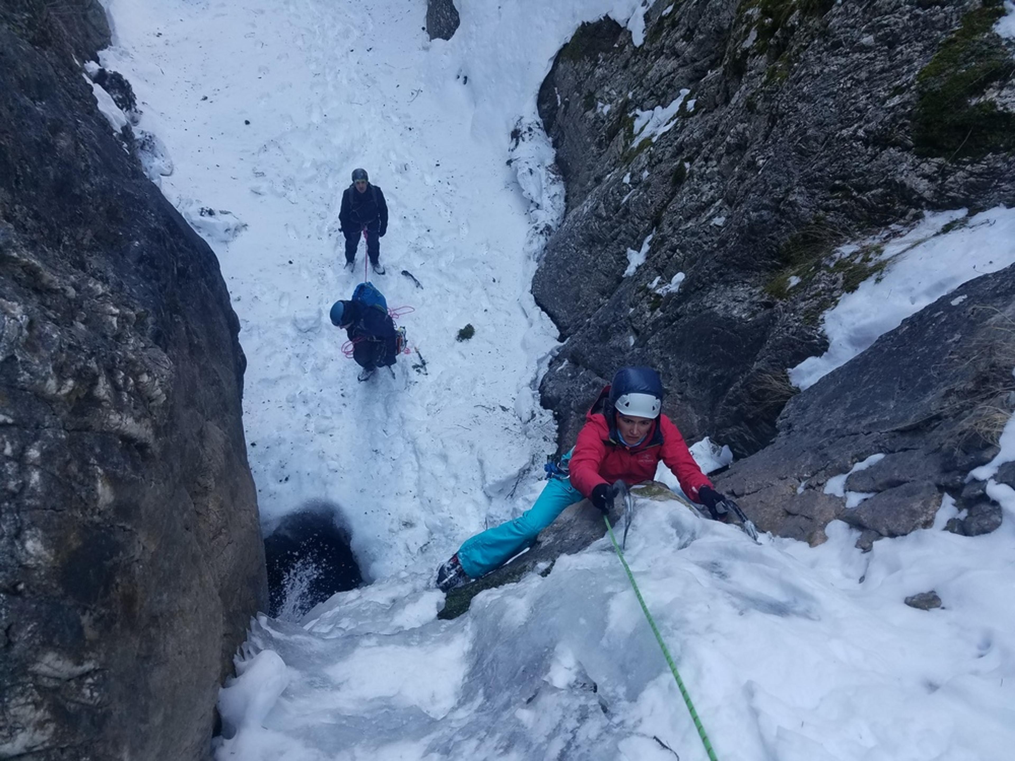 Torrent de Queyrières - Louise dans le passage mixte