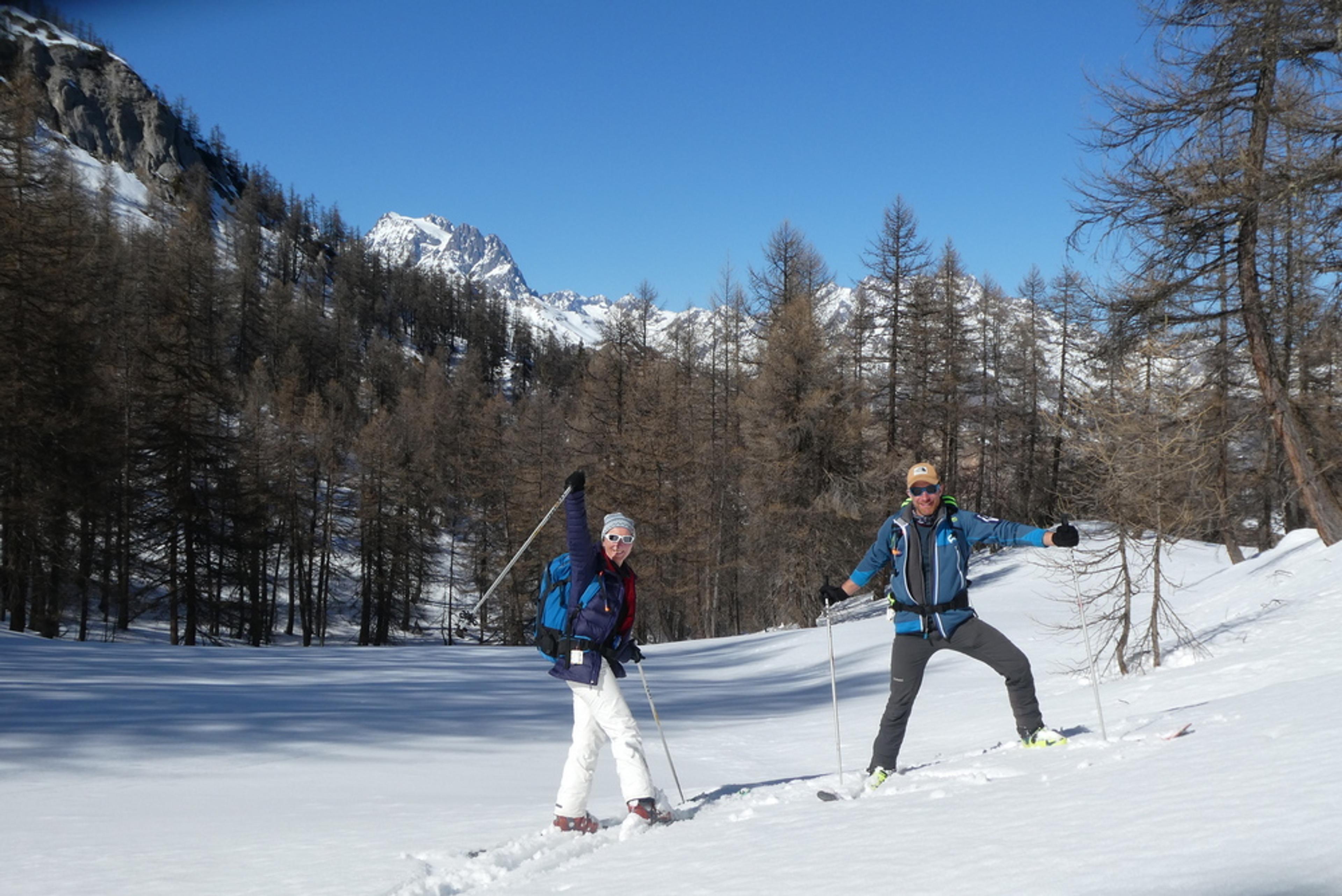 Découverte ski de randonnée - Tête des Aluzières - Devant le Pelvoux