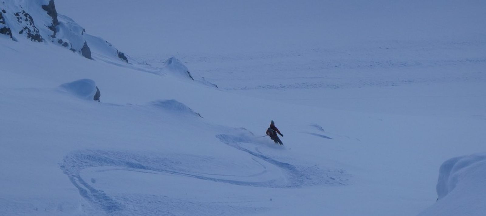 Etendard Combeynot - Couloir nord - Johan à l'ouverture