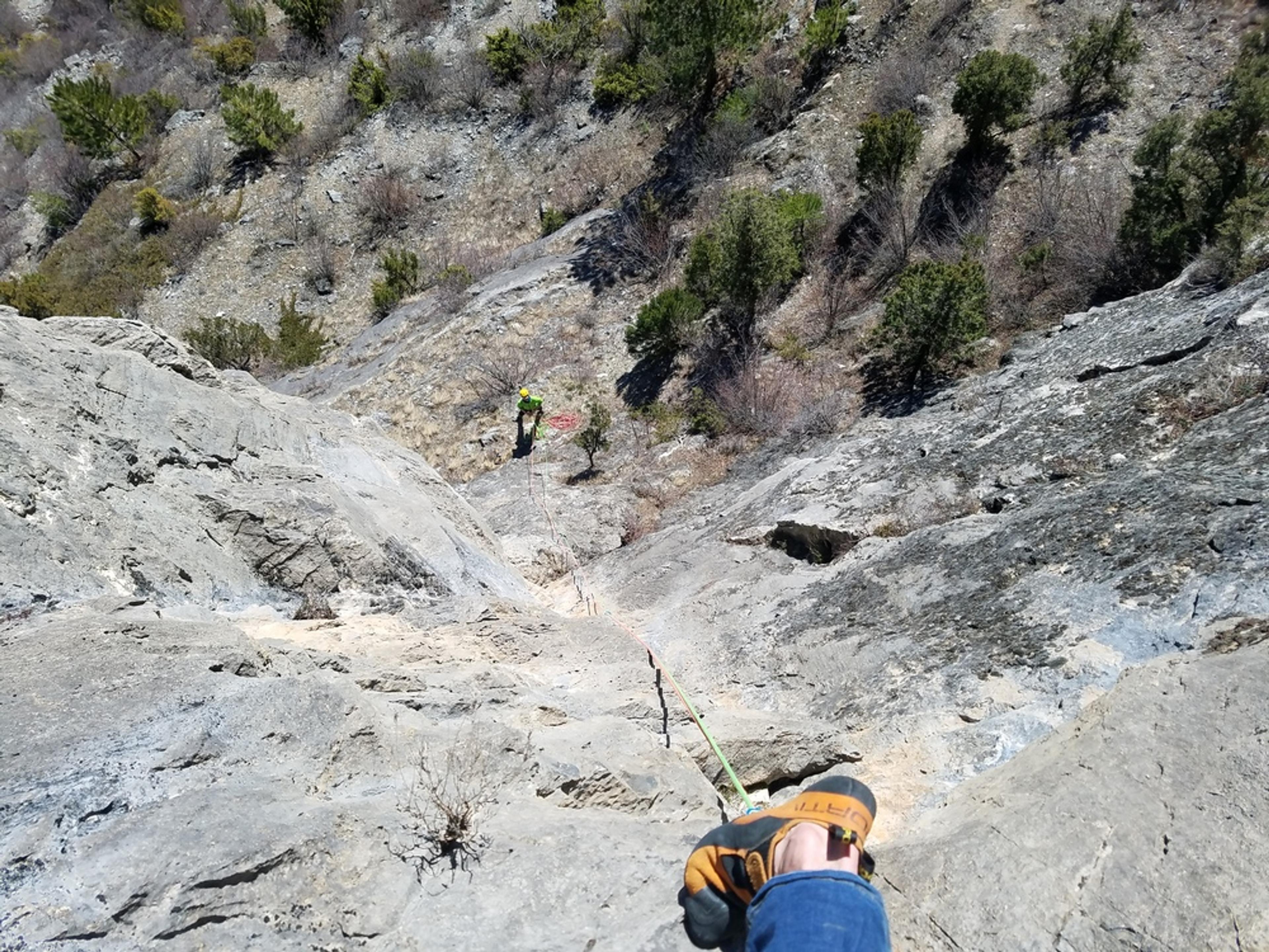 Escalade Grande voie - Champcella - La rampe de la Rama; première longueur