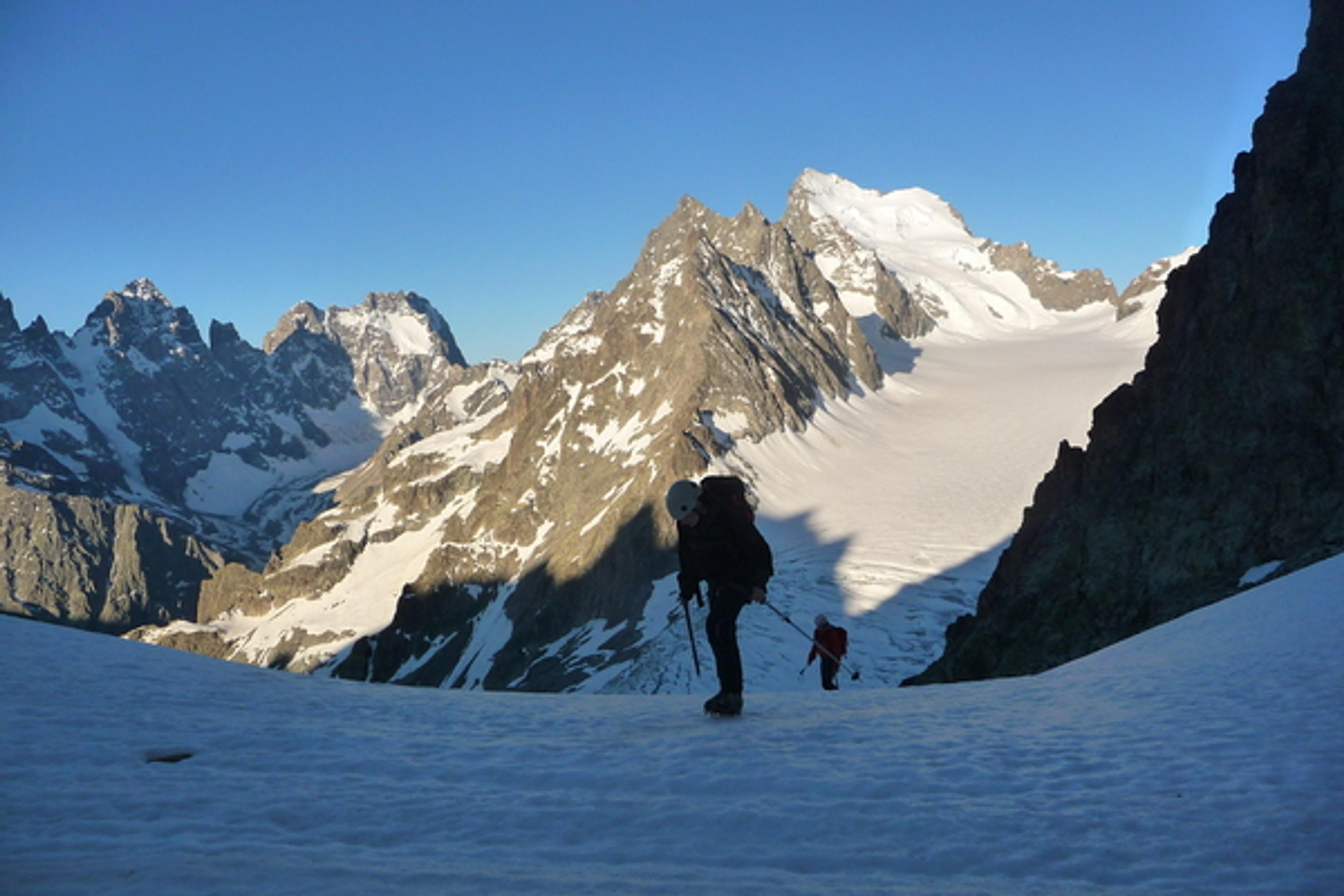 Pic d'Arsine - Dans les pentes avant le couloir