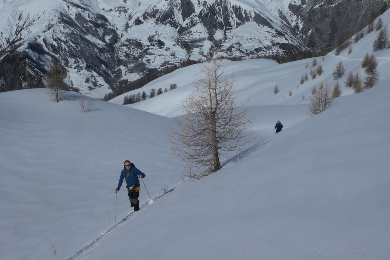 Ski randonnée Ubaye Fouillouse - Vers le Col de Mirandol - Montée