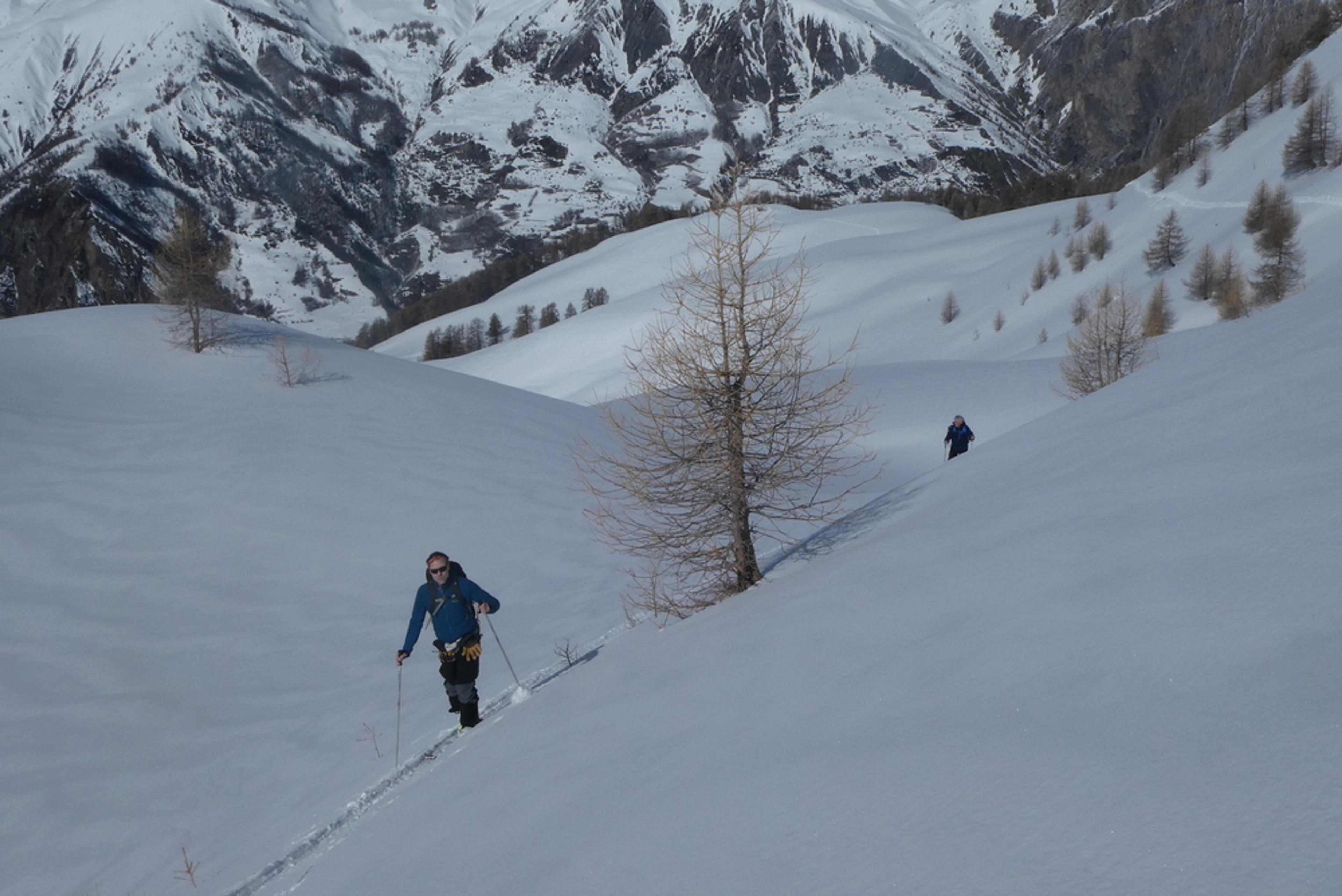 Ski randonnée Ubaye Fouillouse - Vers le Col de Mirandol - Montée