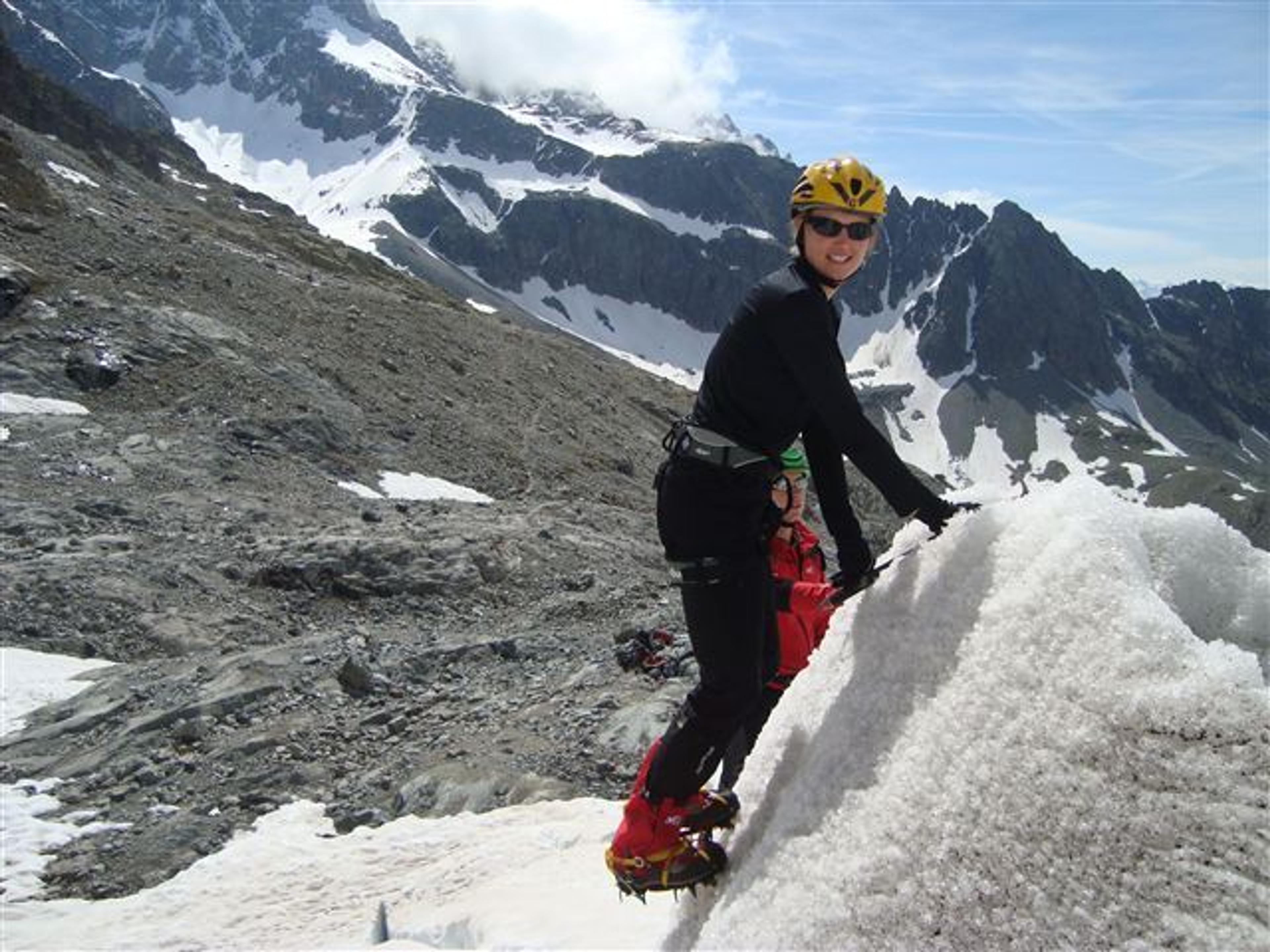 Ecole glace - Glacier Blanc - Emmanuelle, tout sourire!