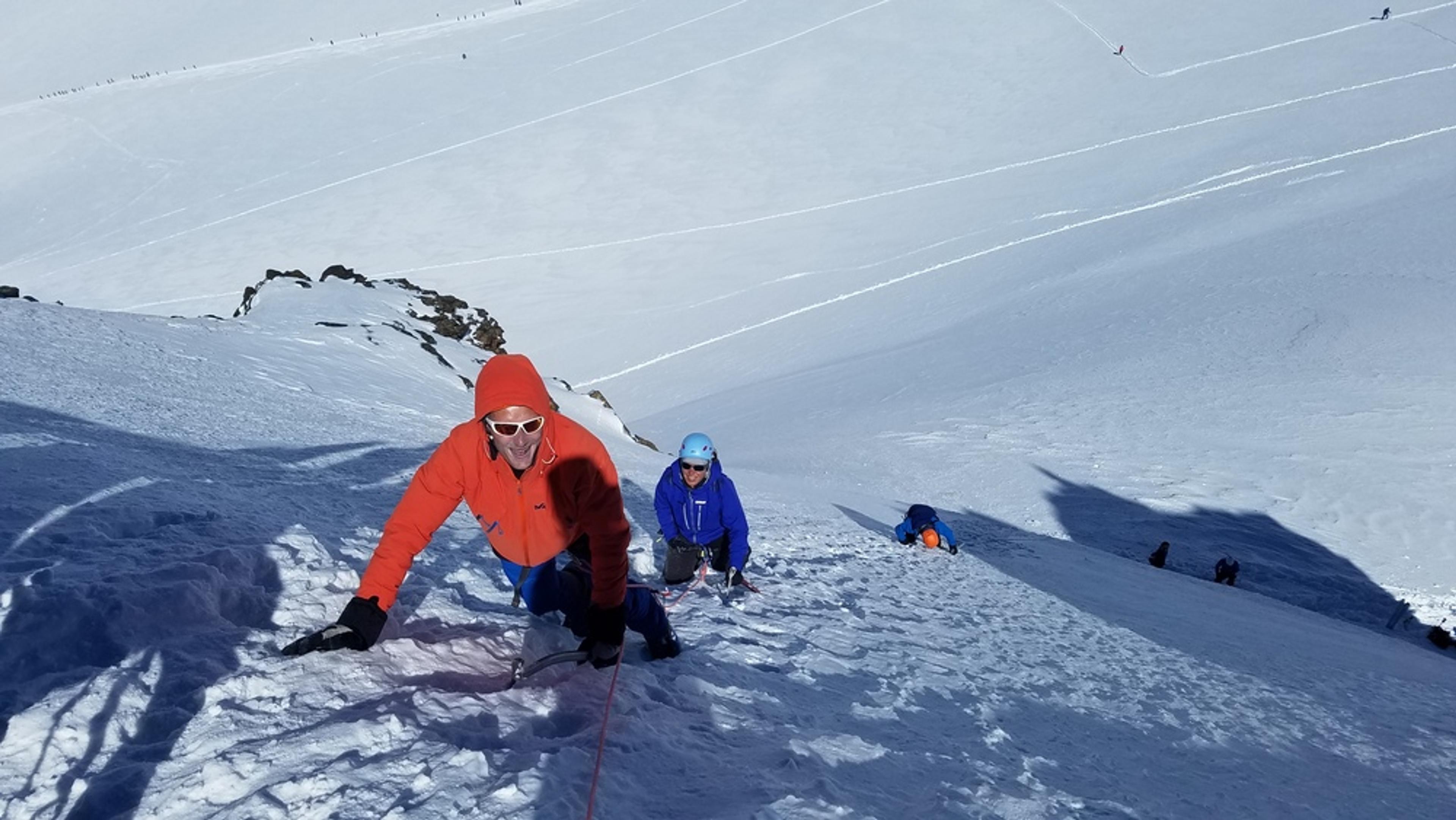 Ski d'été Mont Rose - Pente déjà raide!
