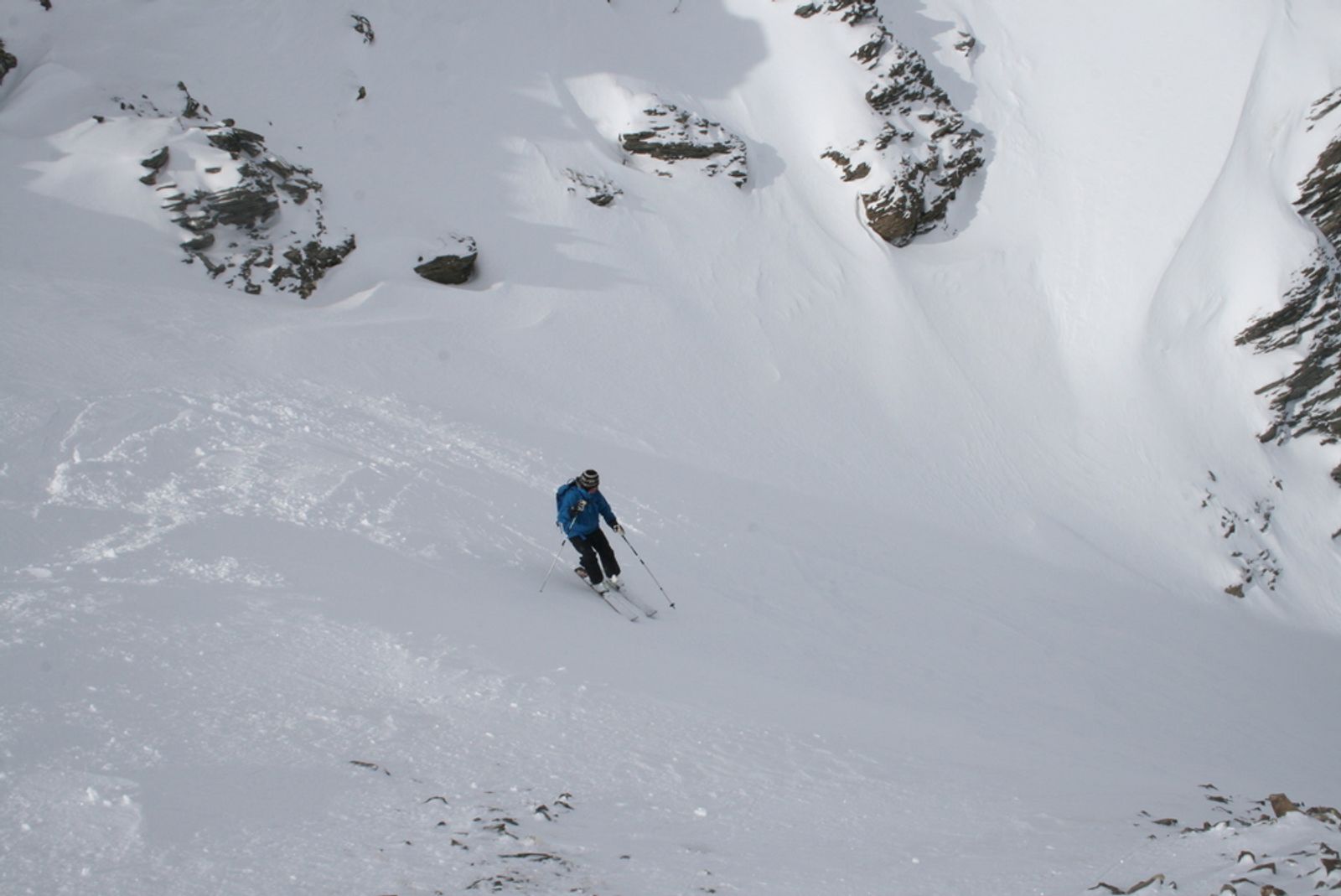 Hors-piste à Saint-Véran - Couloir de Chateaurenard - Karl aux prises avec lui-même