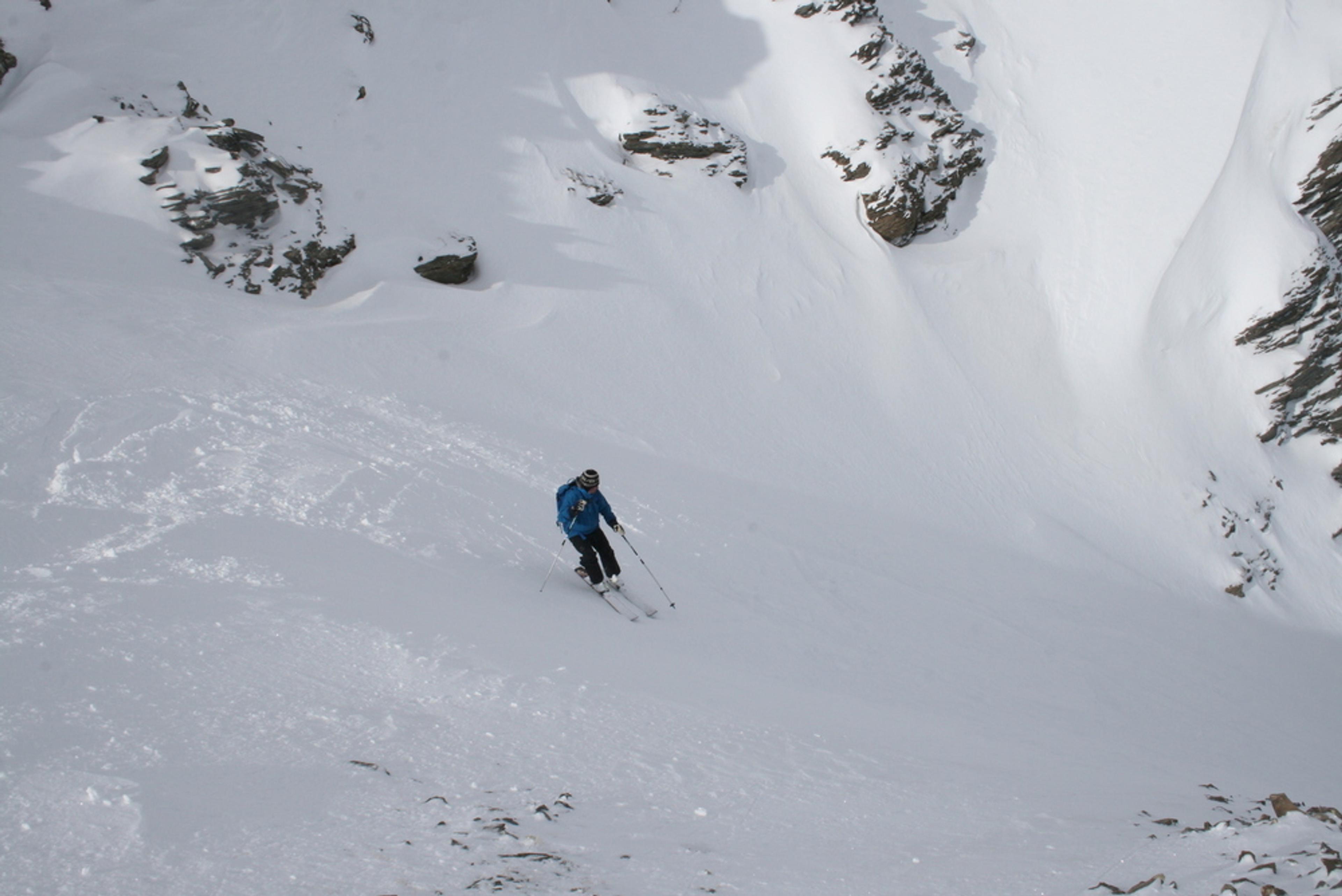 Hors-piste à Saint-Véran - Couloir de Chateaurenard - Karl aux prises avec lui-même