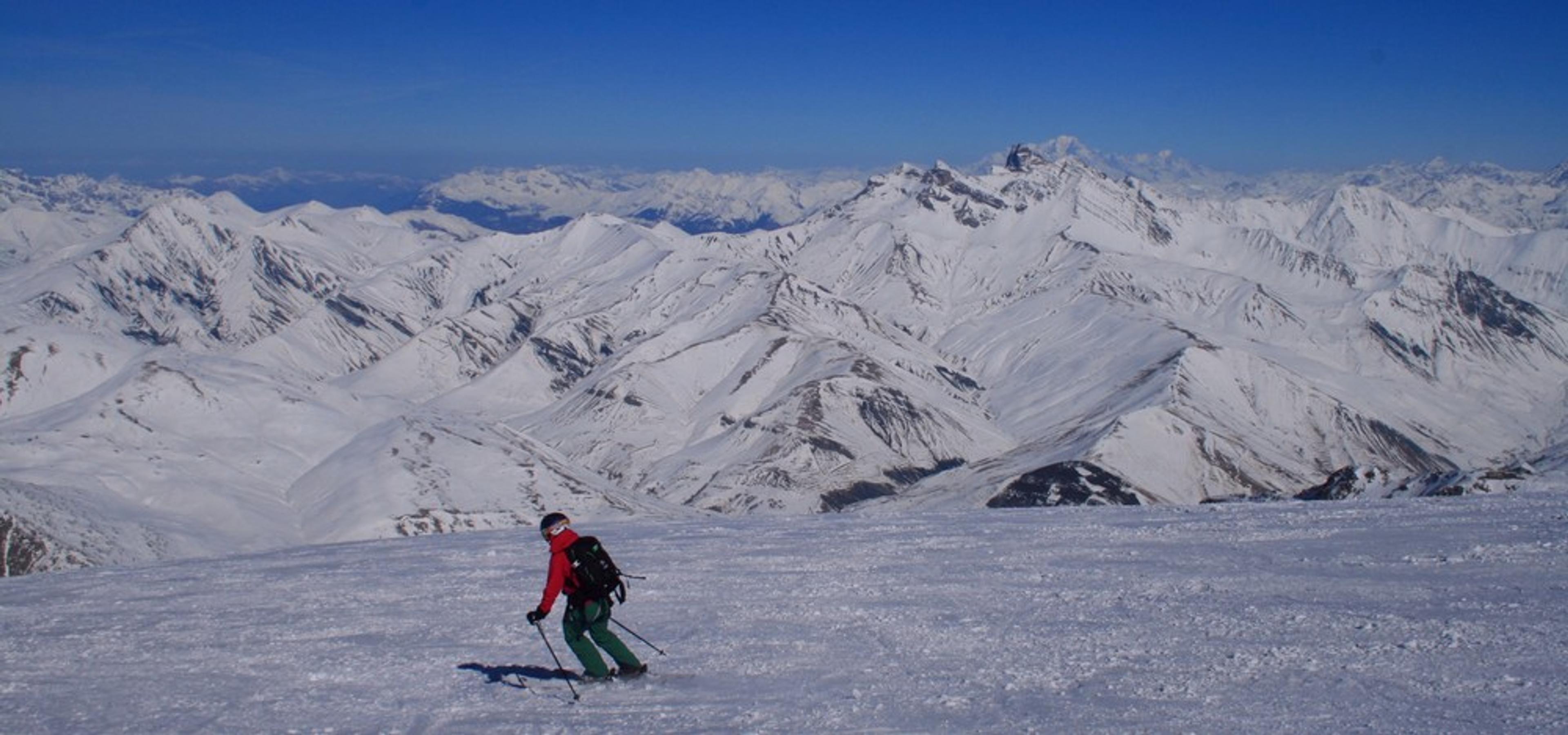 Hors piste - La Grave - Ski sur fond de Mont-Blanc