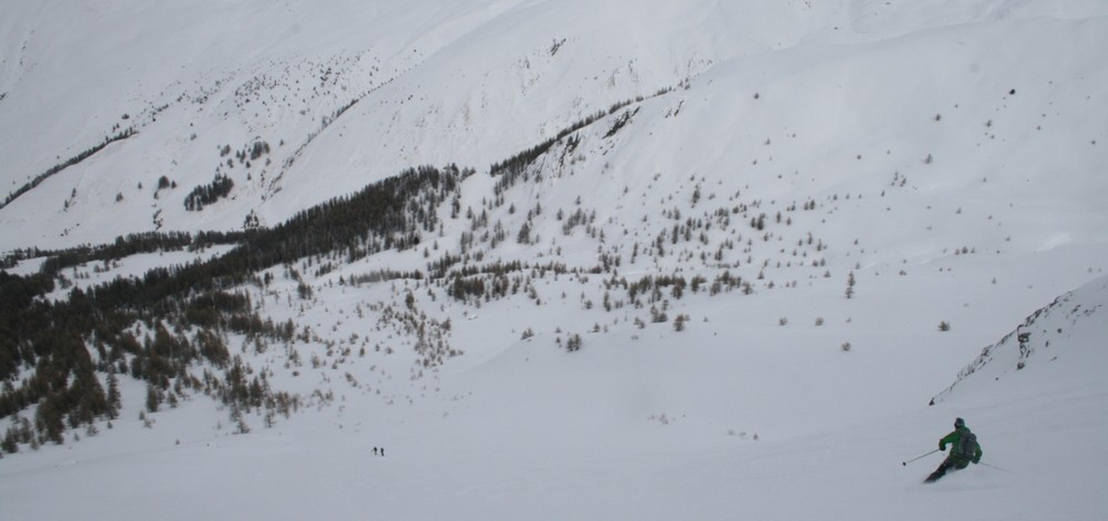 Hors-piste à Saint-Véran - Couloir de Chateaurenard - Le bas dément!
