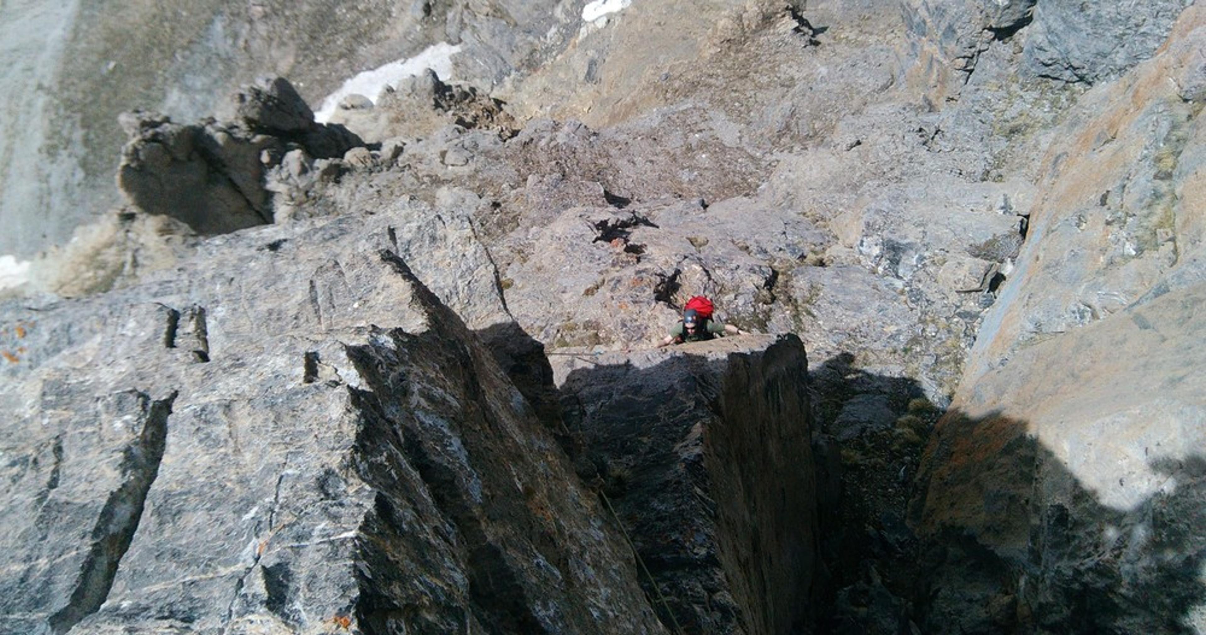 Arête sud tête de Gaulent - A la sortie du passage clé