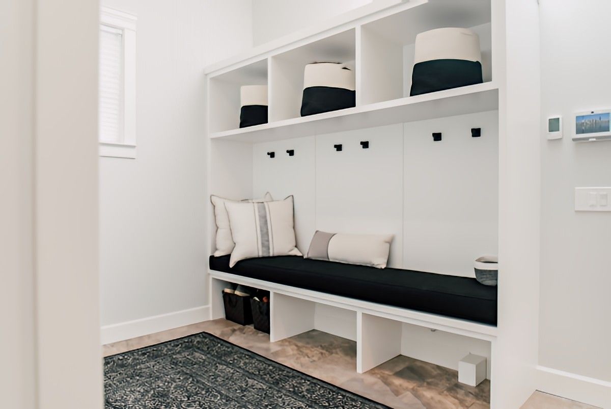 Flat White Mudroom by Jennifer Ryan Design
