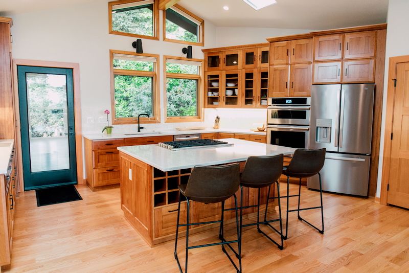 modern bright wood kitchen