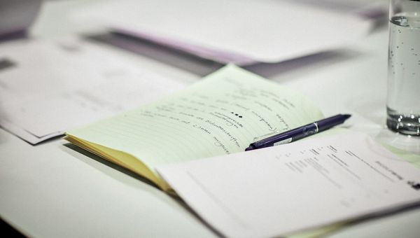 black pen on white printer paper