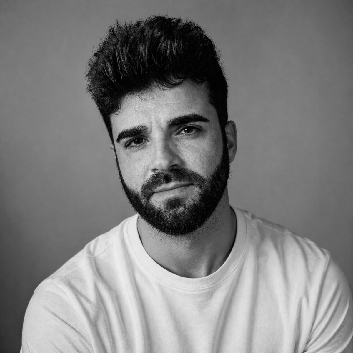 Retrato en blanco y negro de Dani Espejo