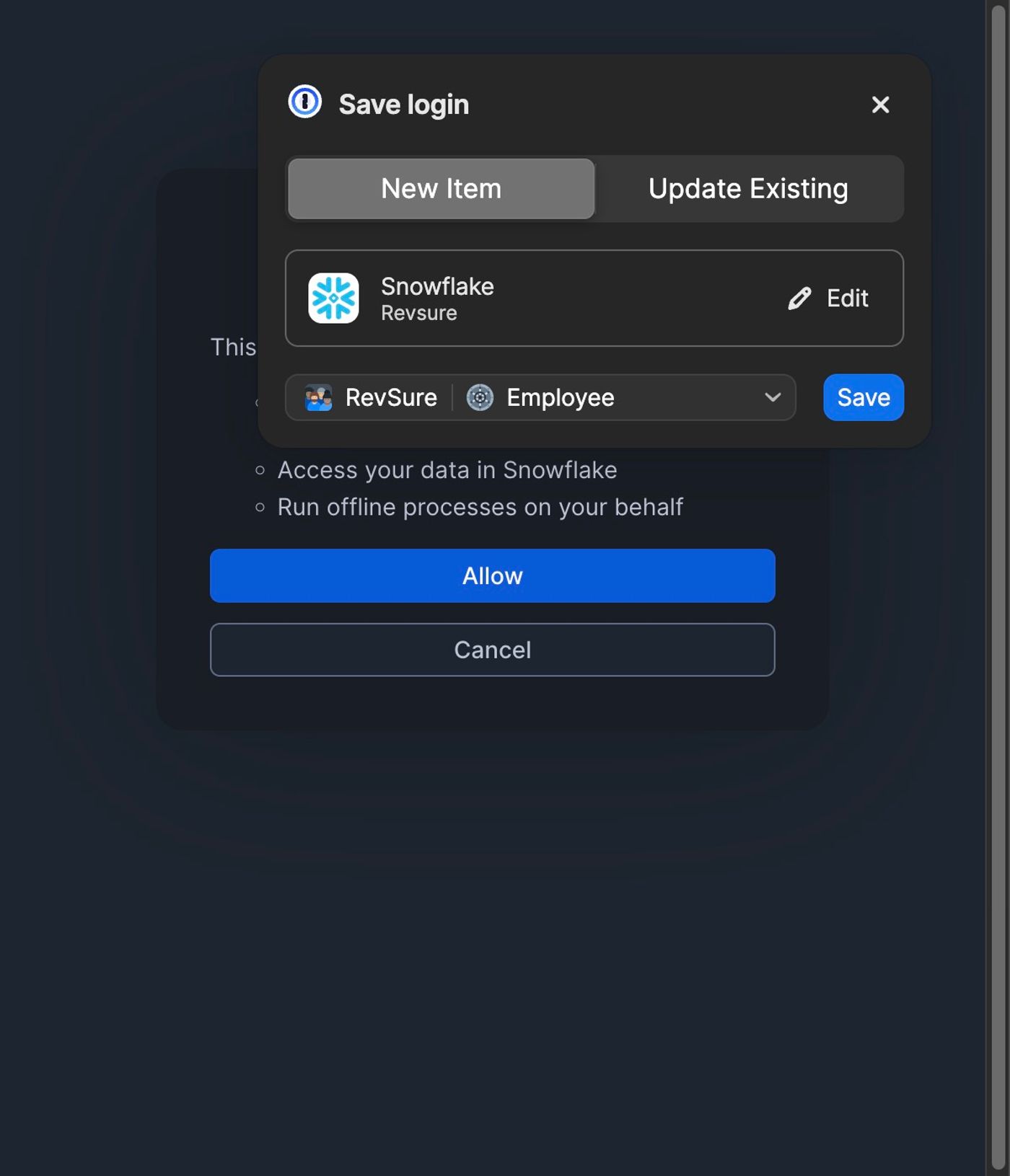 Revsure Snowflake Destination Setup Implementation Guide - UI Flow (figure 8)