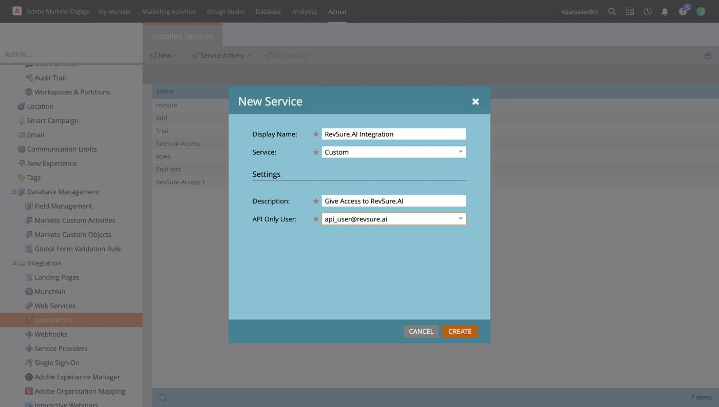 RevSure Marketo Integration Implementation Guide (figure 37)