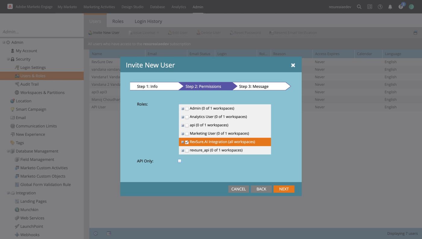 RevSure Marketo Integration Implementation Guide (figure 26)