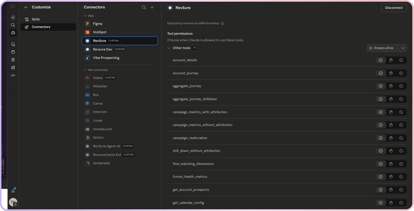 RevSure — MCP Connector Setup Guide with Claude (figure 3)