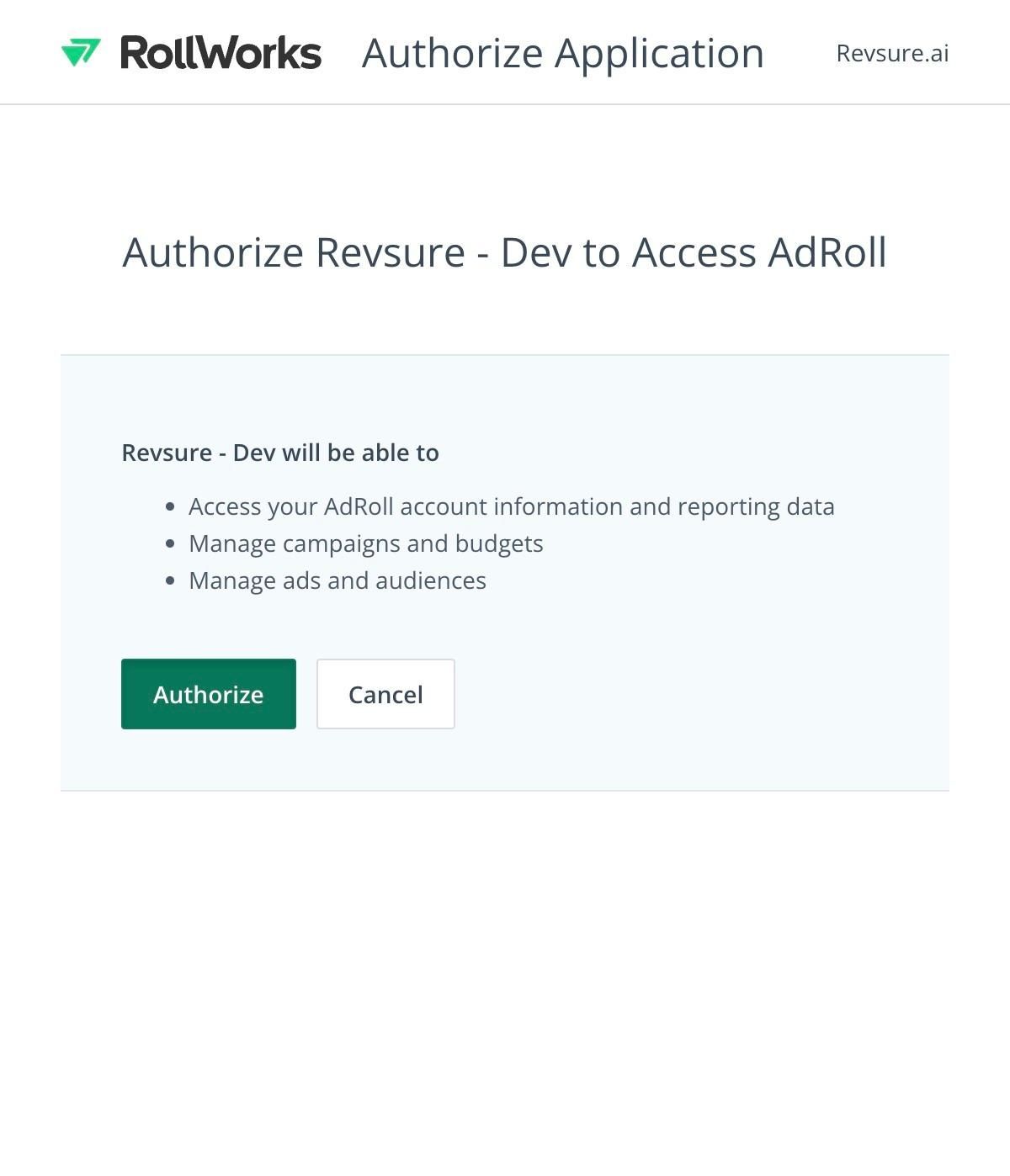 RevSure RollWorks Integration Implementation Guide (figure 7)