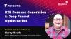 Blurry thumbnail of a man in a pink plaid shirt with text about B2B demand generation.