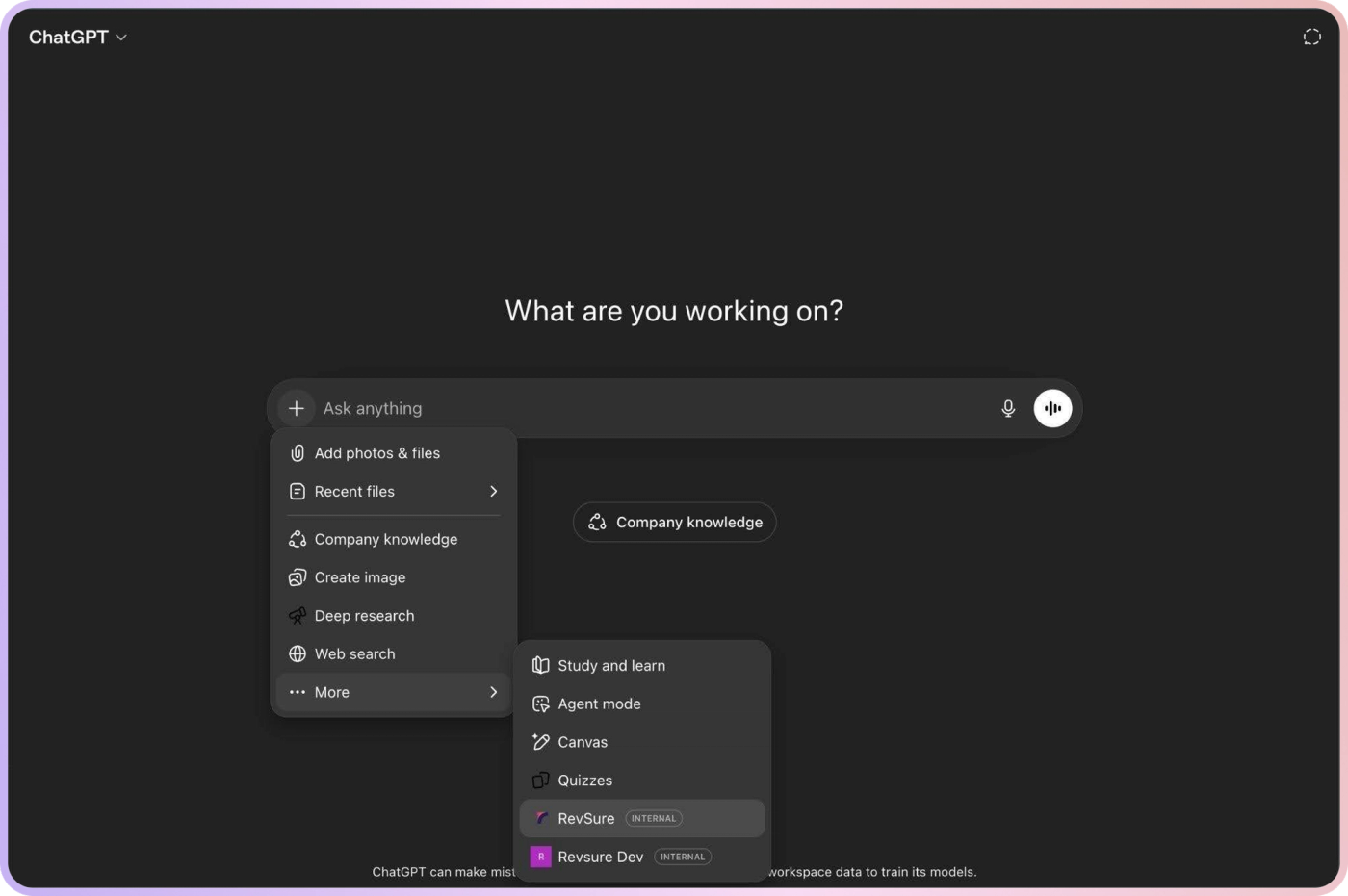 RevSure MCP Setup Guide for ChatGPT (Workspace Admin) (figure 6)