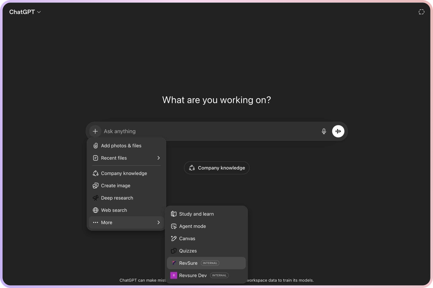 RevSure MCP Setup Guide for ChatGPT (Workspace Admin) (figure 6)