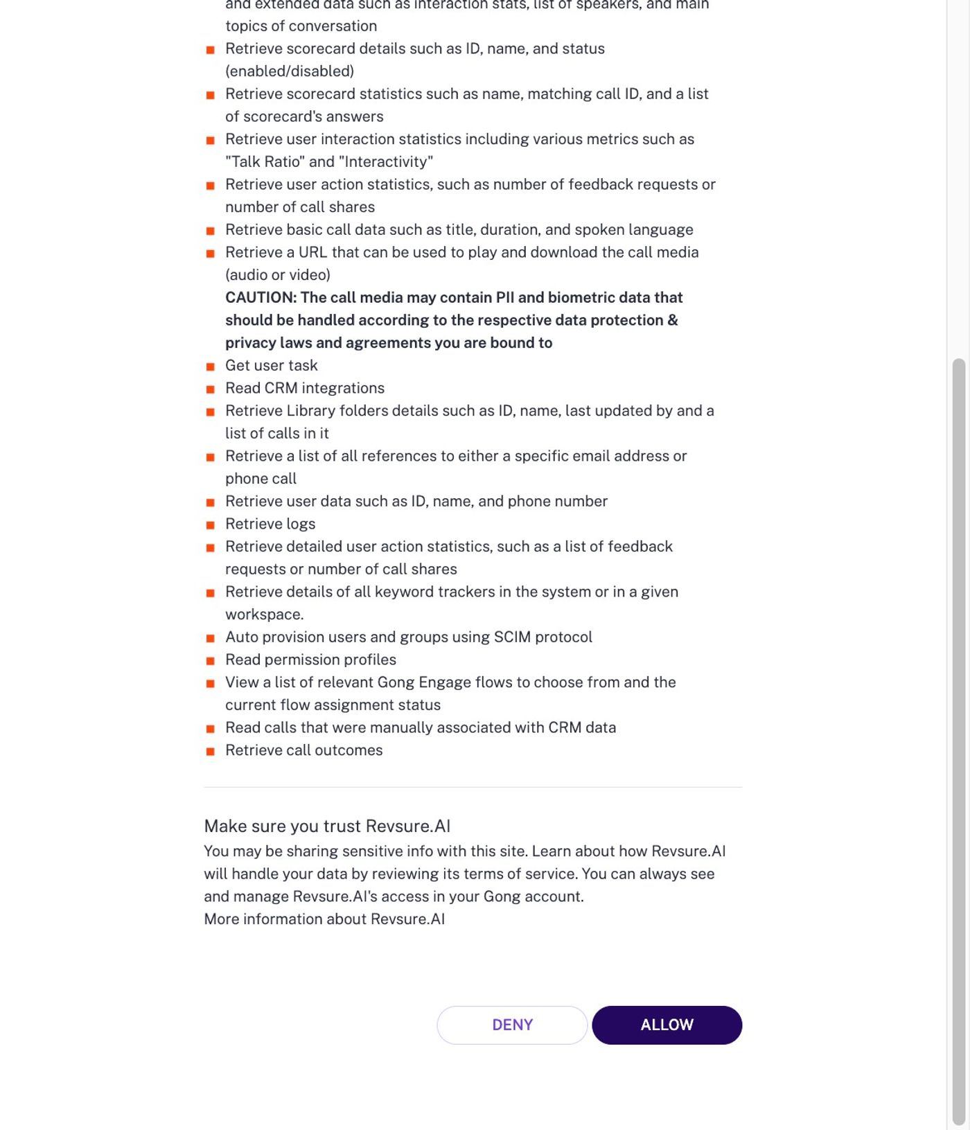 RevSure Gong Integration Implementation Guide (figure 9)
