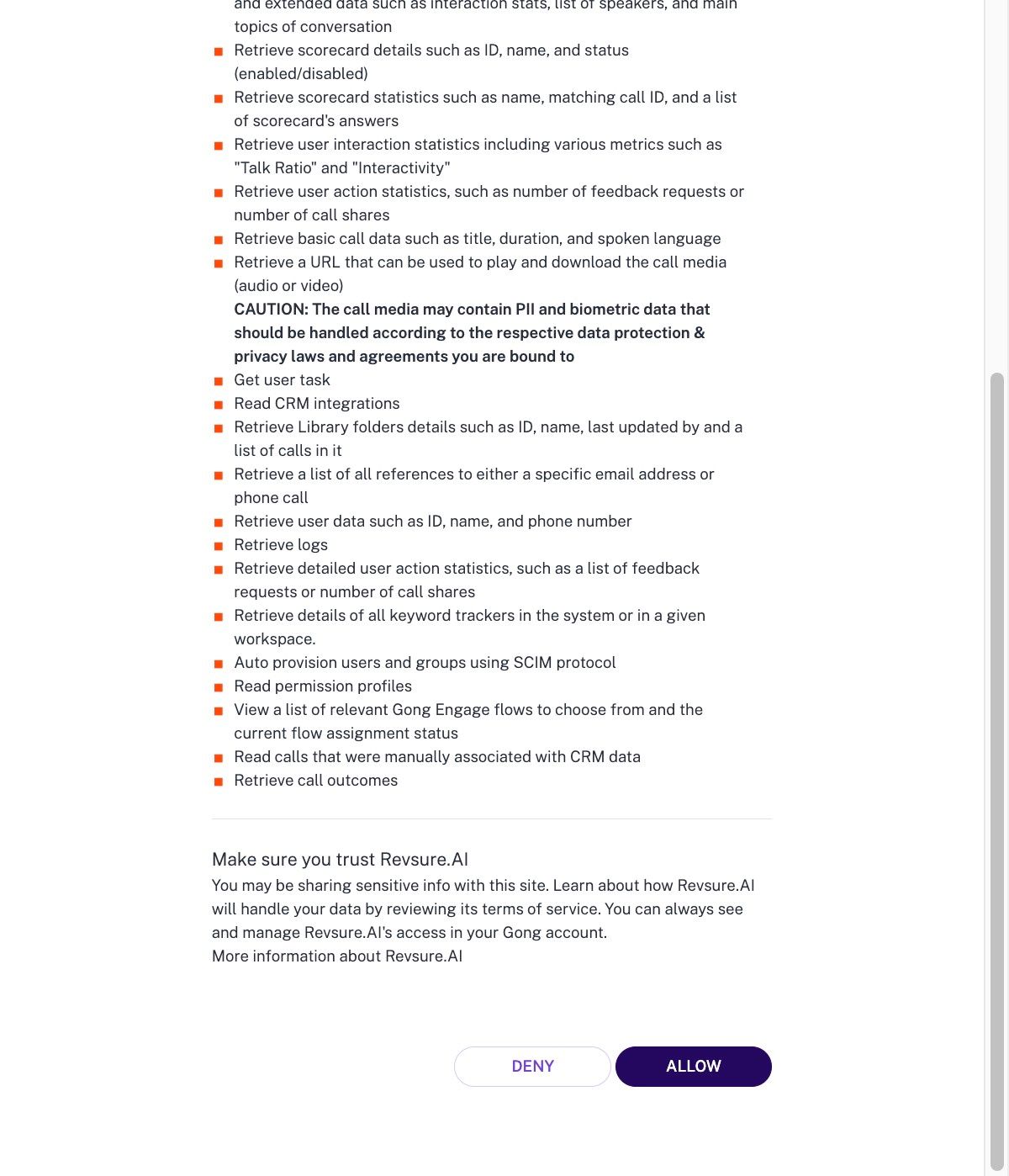 RevSure Gong Integration Implementation Guide (figure 9)