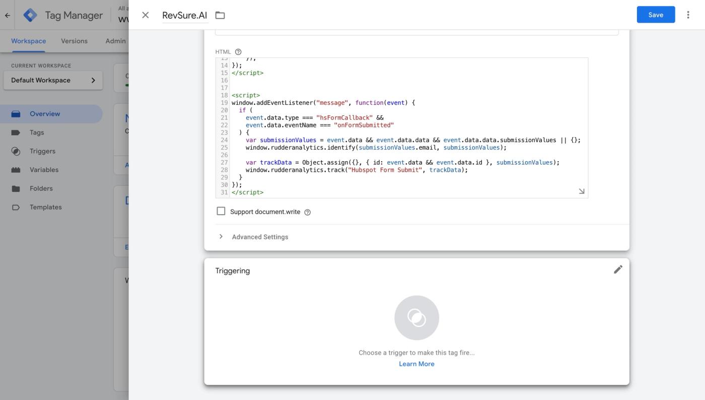 How to add RevSure.AI Tag in Google Tag Manager (figure 7)