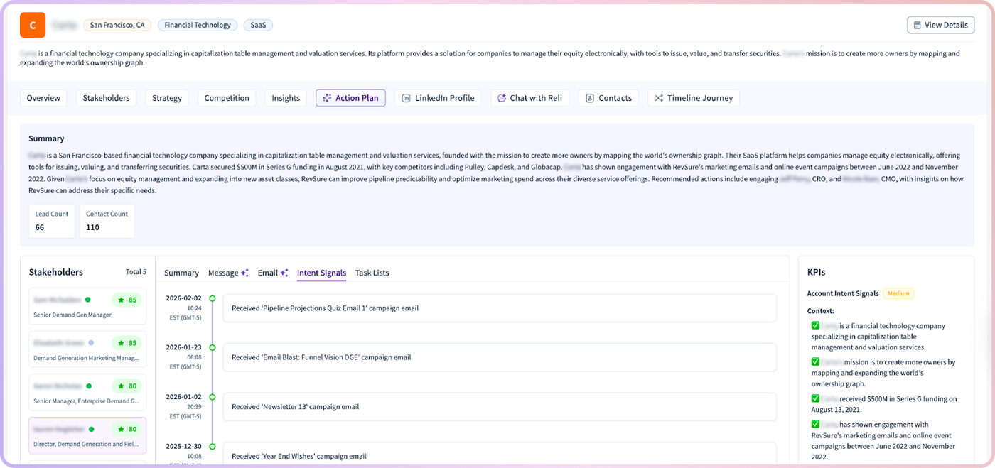RevSure Software platform dashboard with Summary and Diagnostics sections.