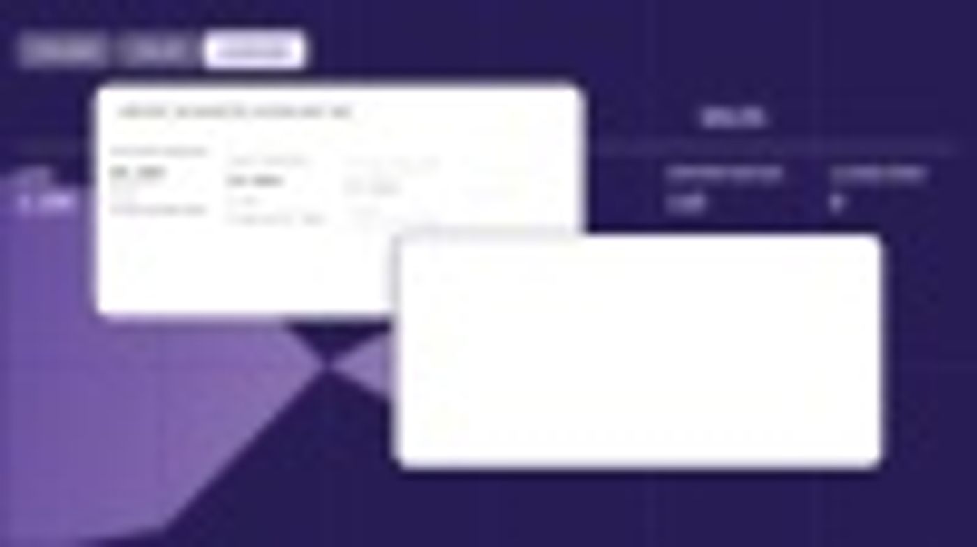 Blurry dashboard with two white rectangles, one with illegible text.