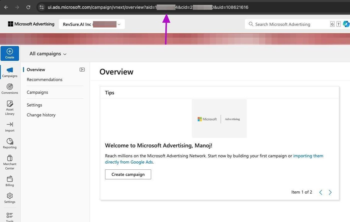 RevSure Microsoft Ads Integration Implementation Guide (figure 4)