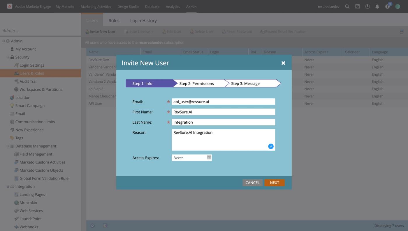 RevSure Marketo Integration Implementation Guide (figure 24)