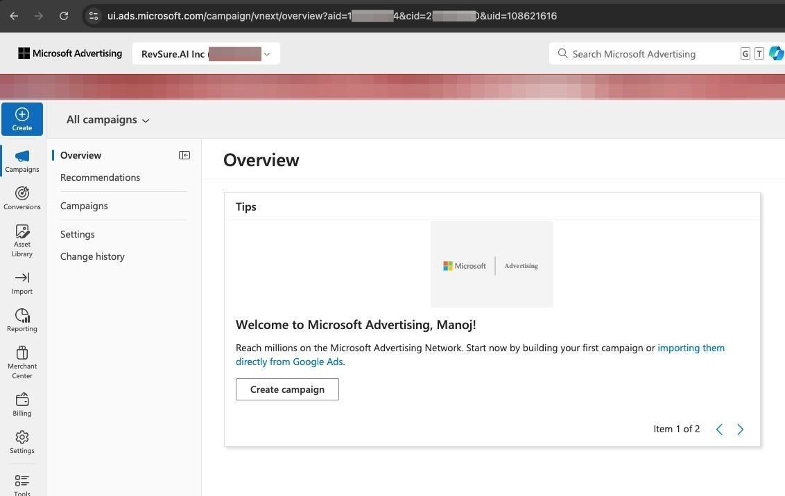 RevSure Microsoft Ads Integration Implementation Guide (figure 7)