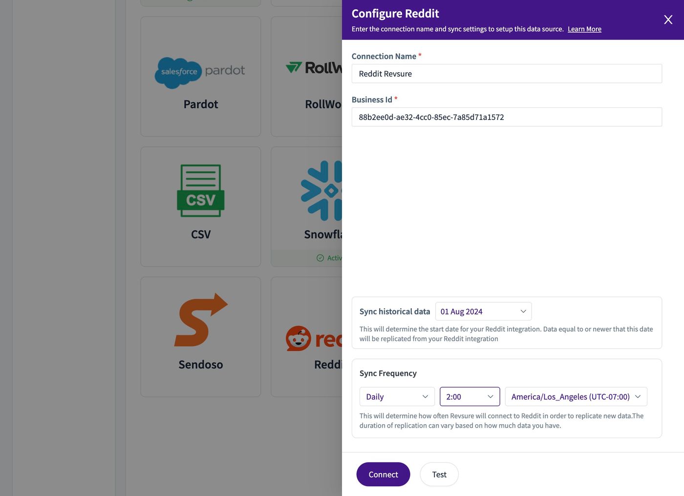 How to Add Reddit Data Source to RevSure (figure 12)