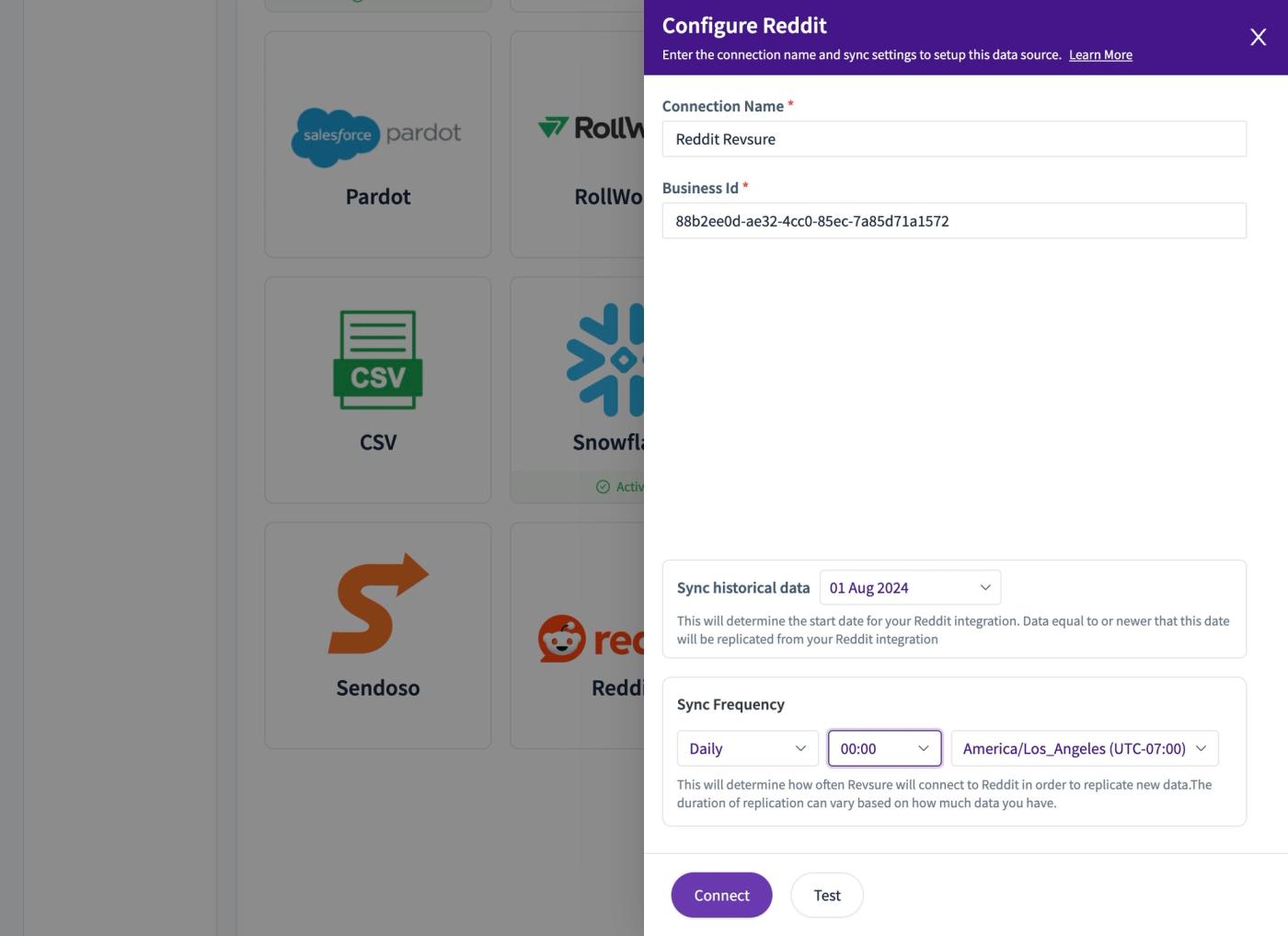 How to Add Reddit Data Source to RevSure (figure 13)