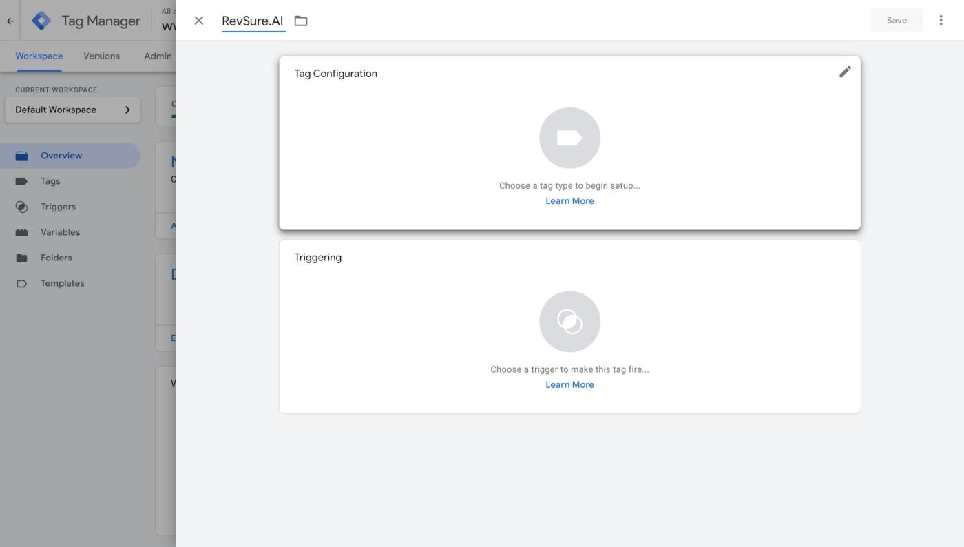 How to add RevSure.AI Tag in Google Tag Manager (figure 4)