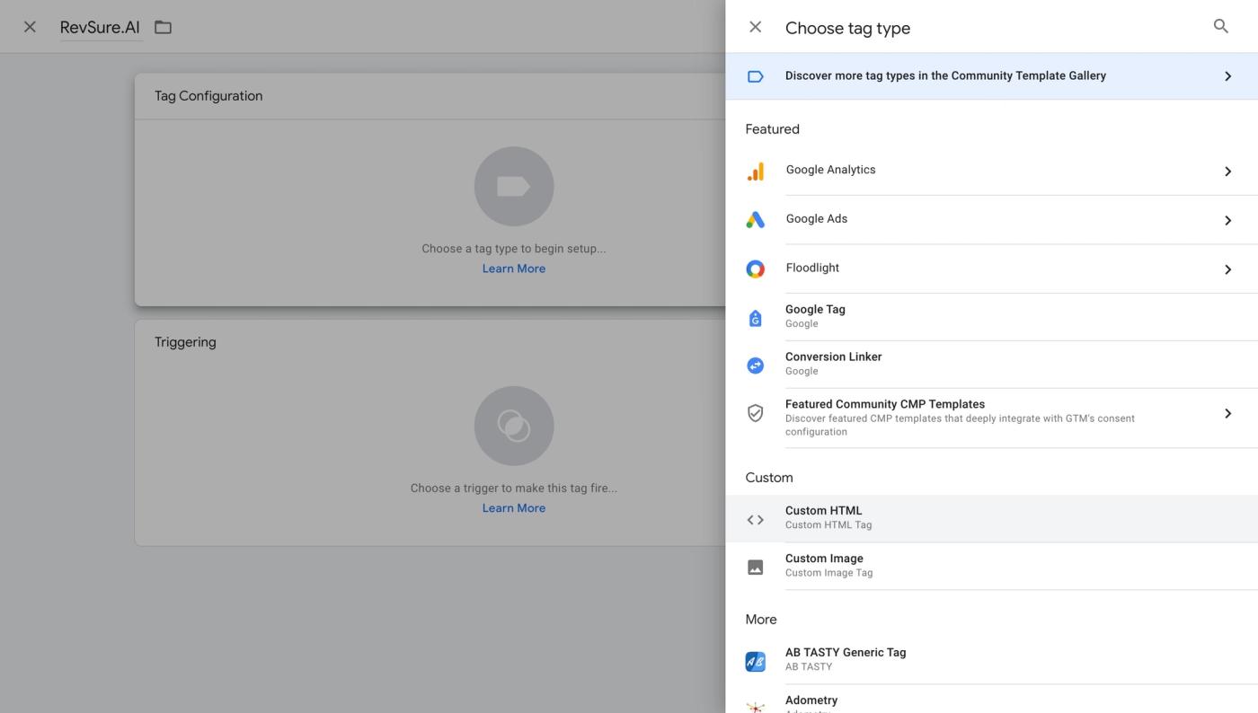 How to add RevSure.AI Tag in Google Tag Manager (figure 5)